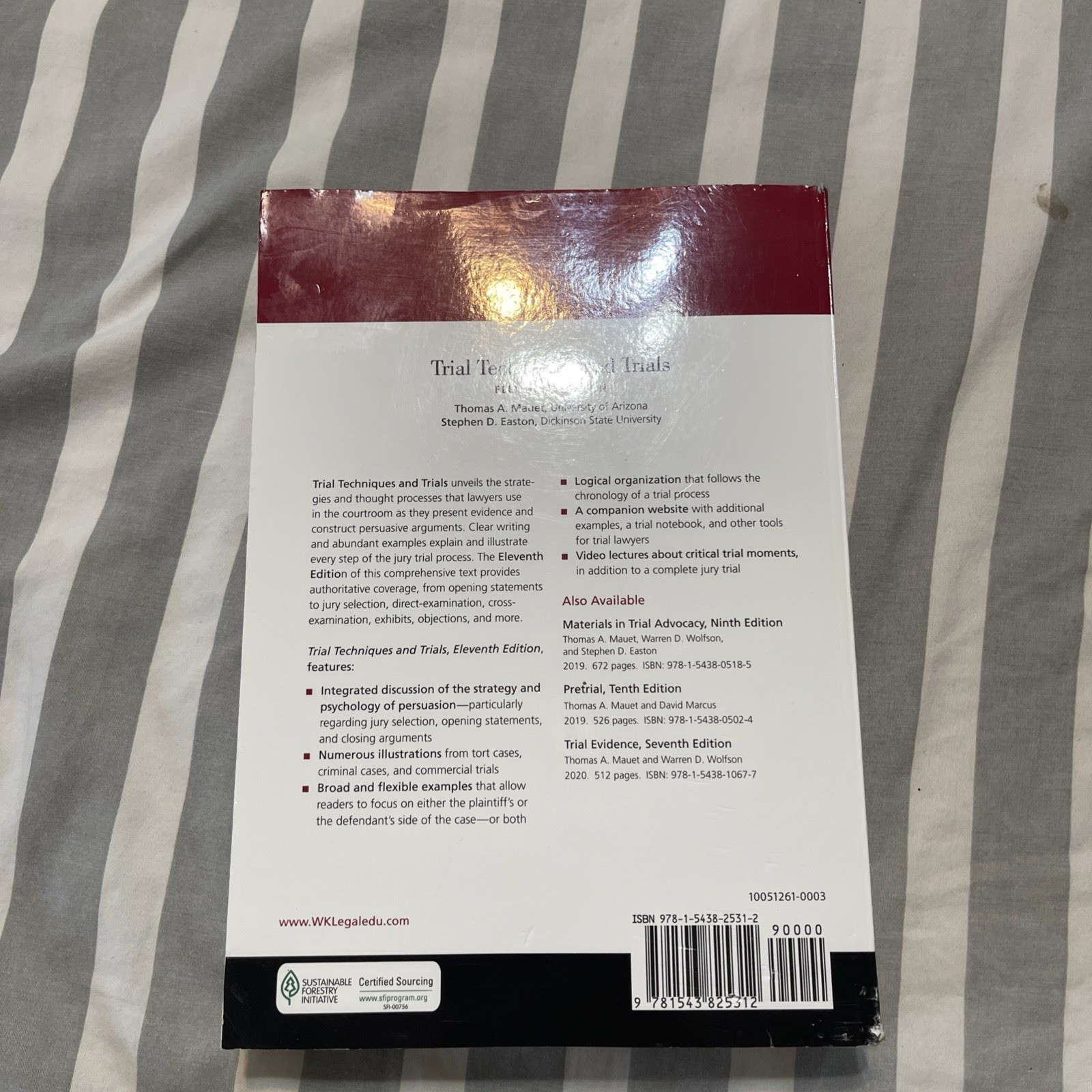 Wolters Kluwer Trial Techniques and Trials 11th Ed Mauet Easton Aspen PB 2021