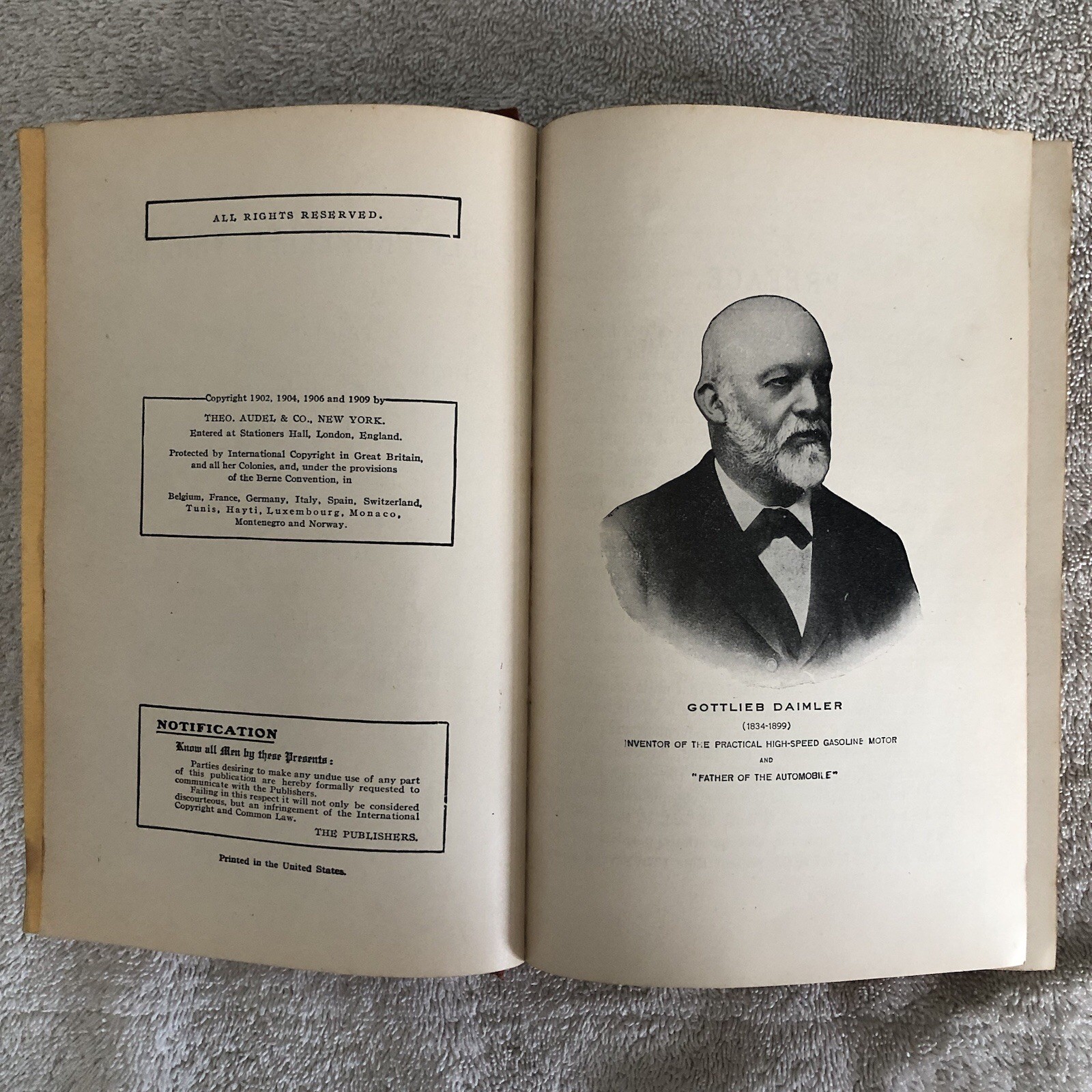 Self-Propelled Vehicles (Revised 7th Edition 1913) by J. E. Homans-Top edge gilt