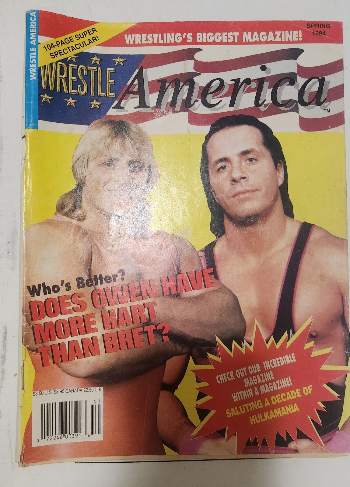 Wrestle America Spring 1994 Bonus 36 Pages A Decade of Hulkamina – Bret vs Owen