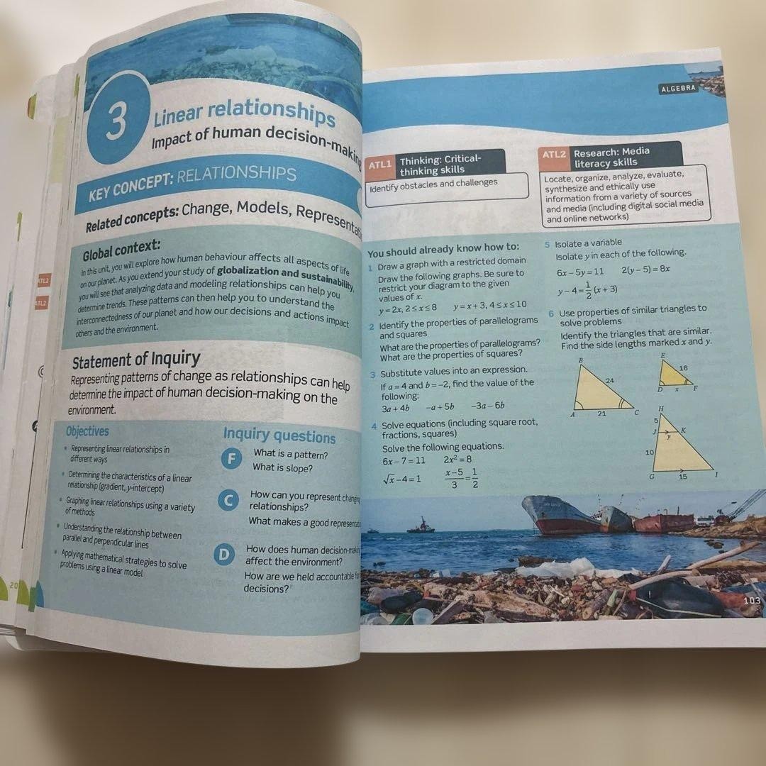 MYP Math 3 Textbook 400 Pages Includes 30 Pages Written Notes