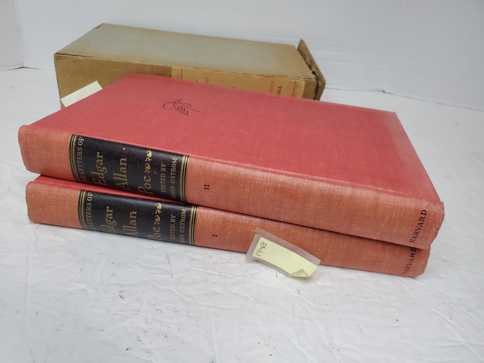 The Letters of Edgar Allan Poe 2 Volume Set Harvard Press w/Slipcase 1948 – READ