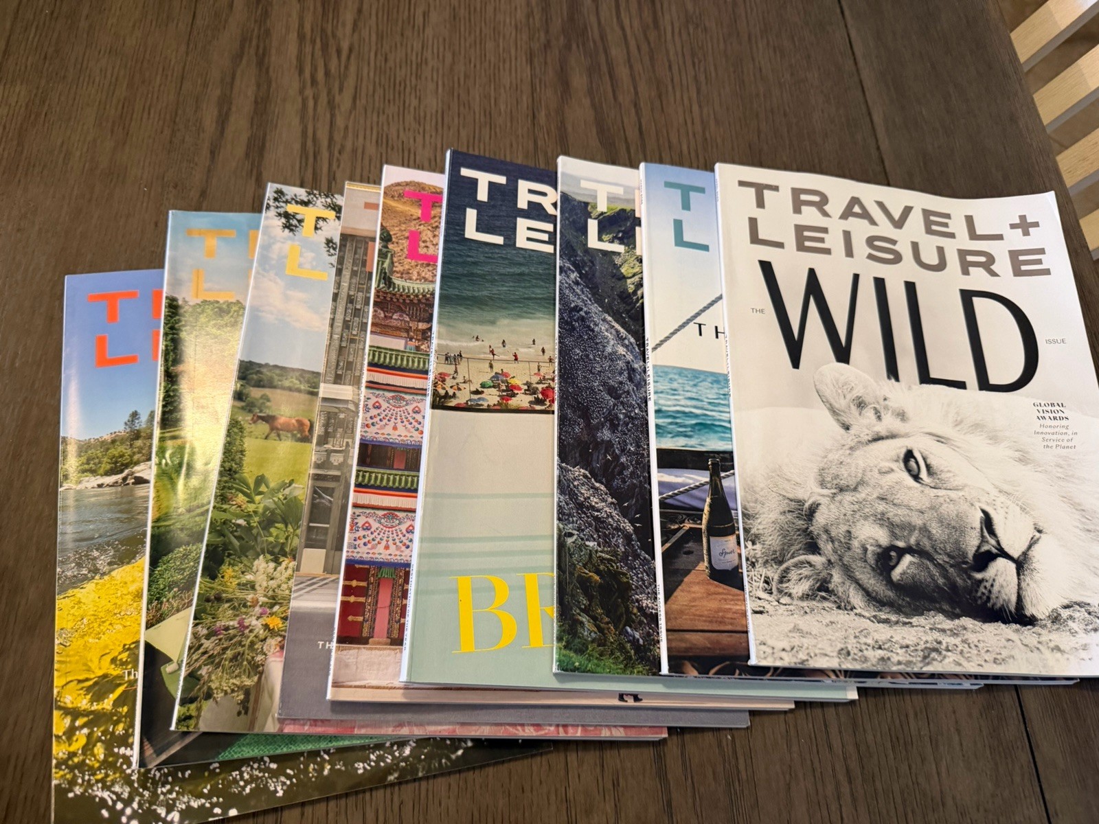 Travel + Leisure/ Conde Nast Traveler Magazine Lot of 9 Issues 2026 Ex-Library