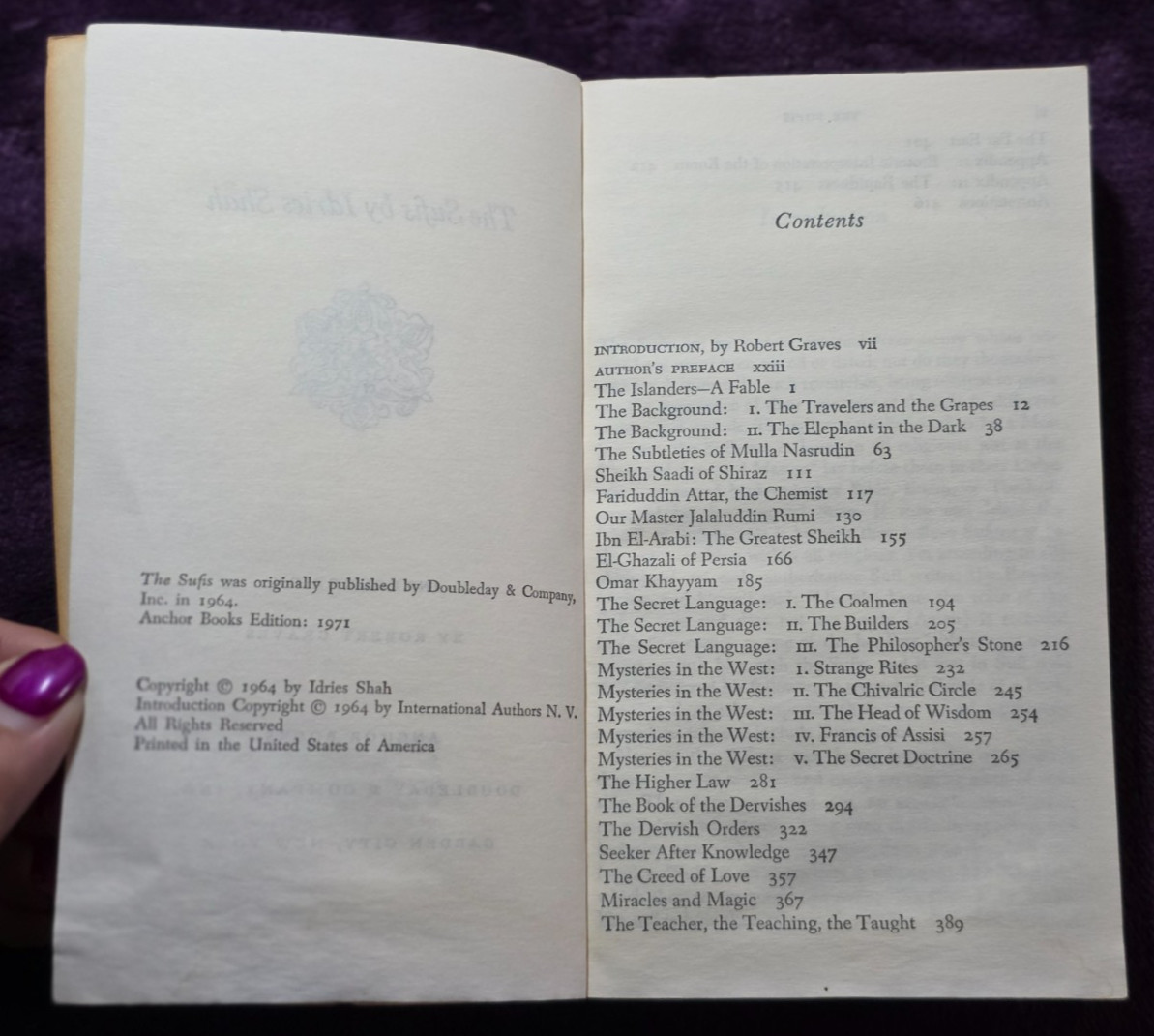 The Sufis Idries Shah 1971 Anchor Paperback Sufism Mysticism Religion Philosophy