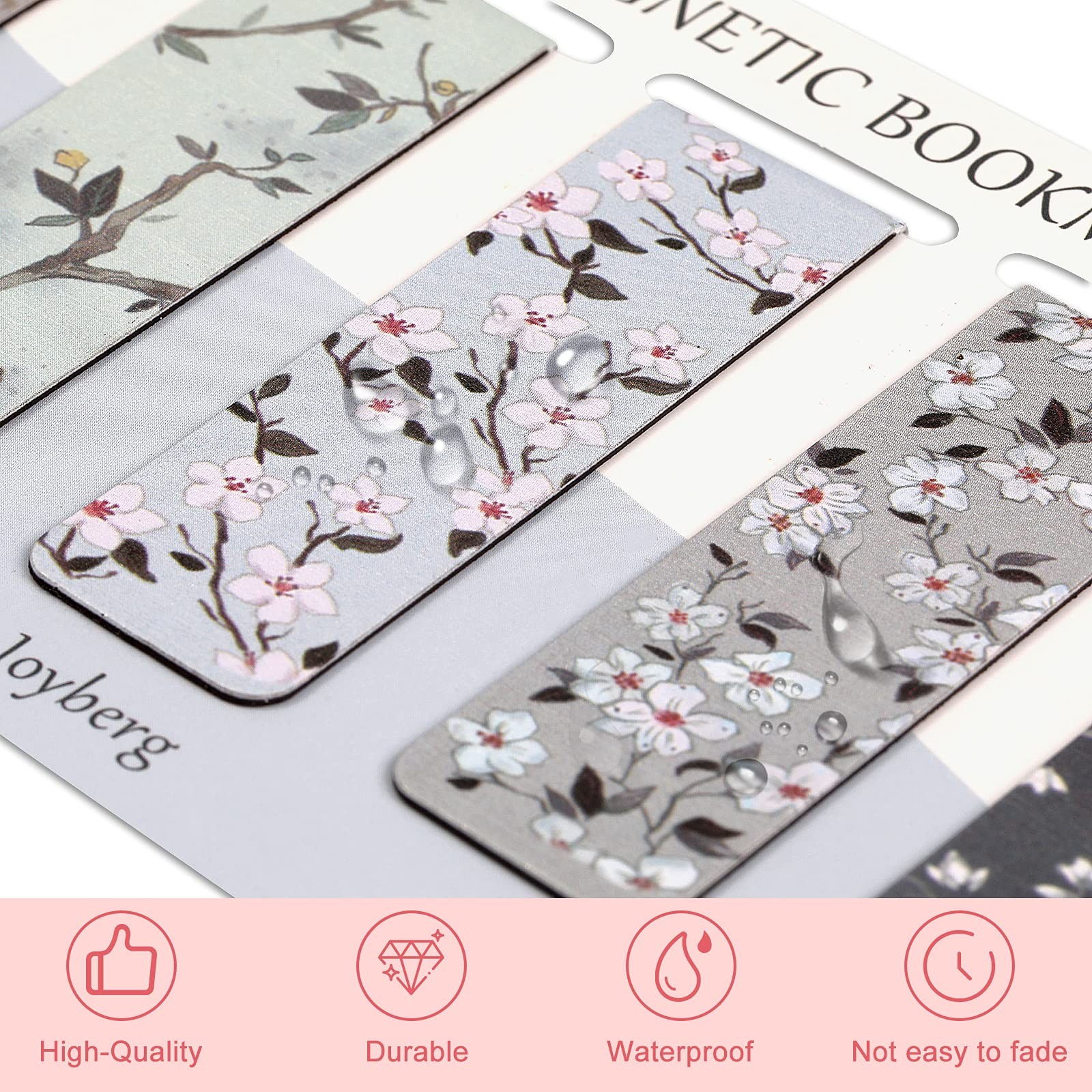 Floral Magnetic Bookmarks, 15 Pcs Page Markers for Books, Women, Multicolor
