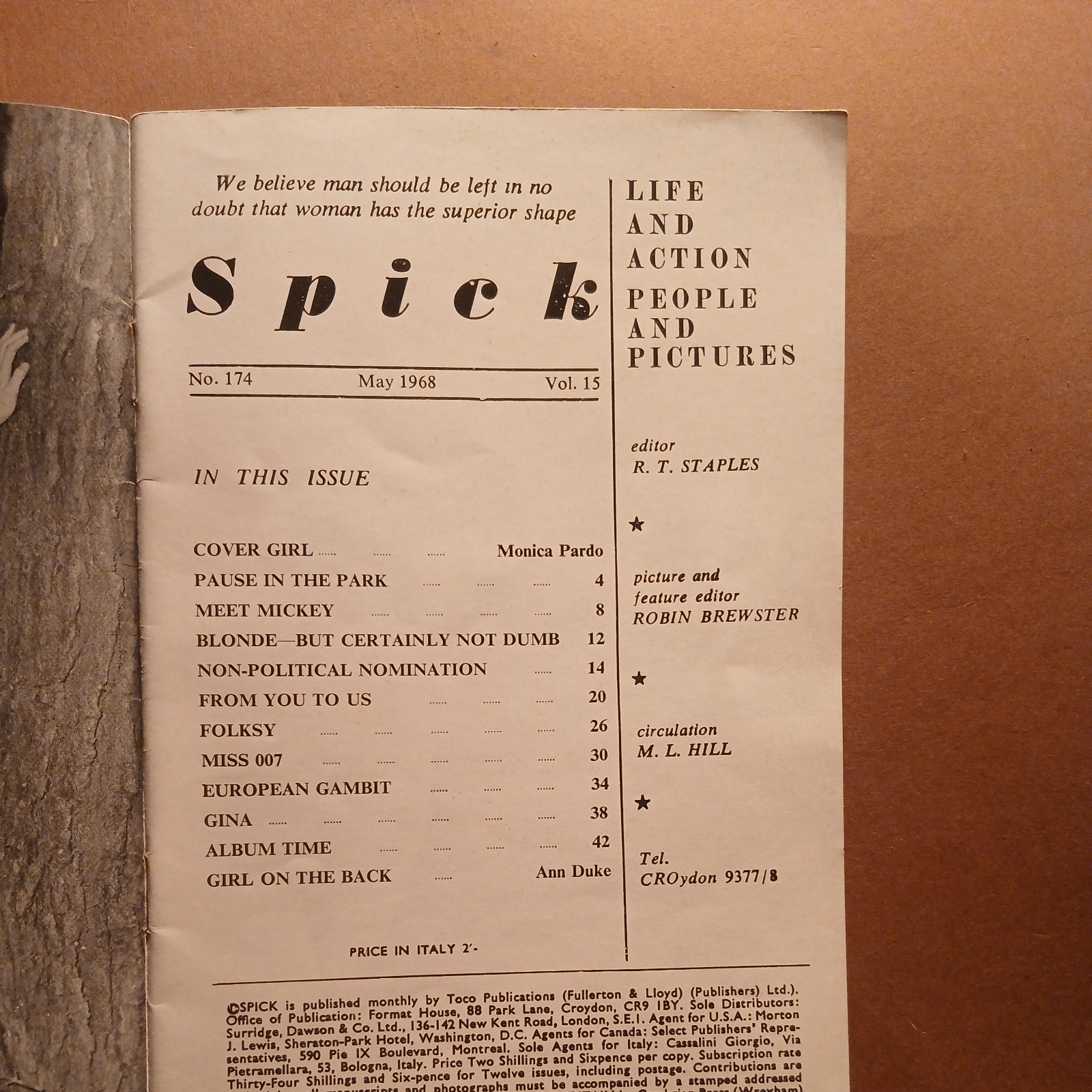 spick Vintage Magazines Non Full Nudity issues number 174