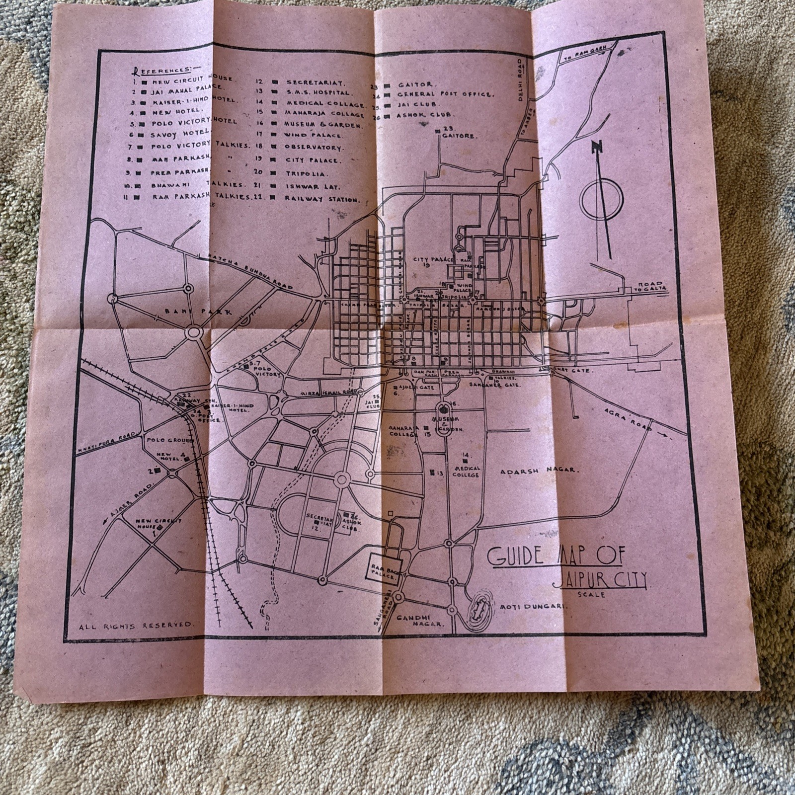 1956 The Handbook of India Govt of India Tourism Dept with Map