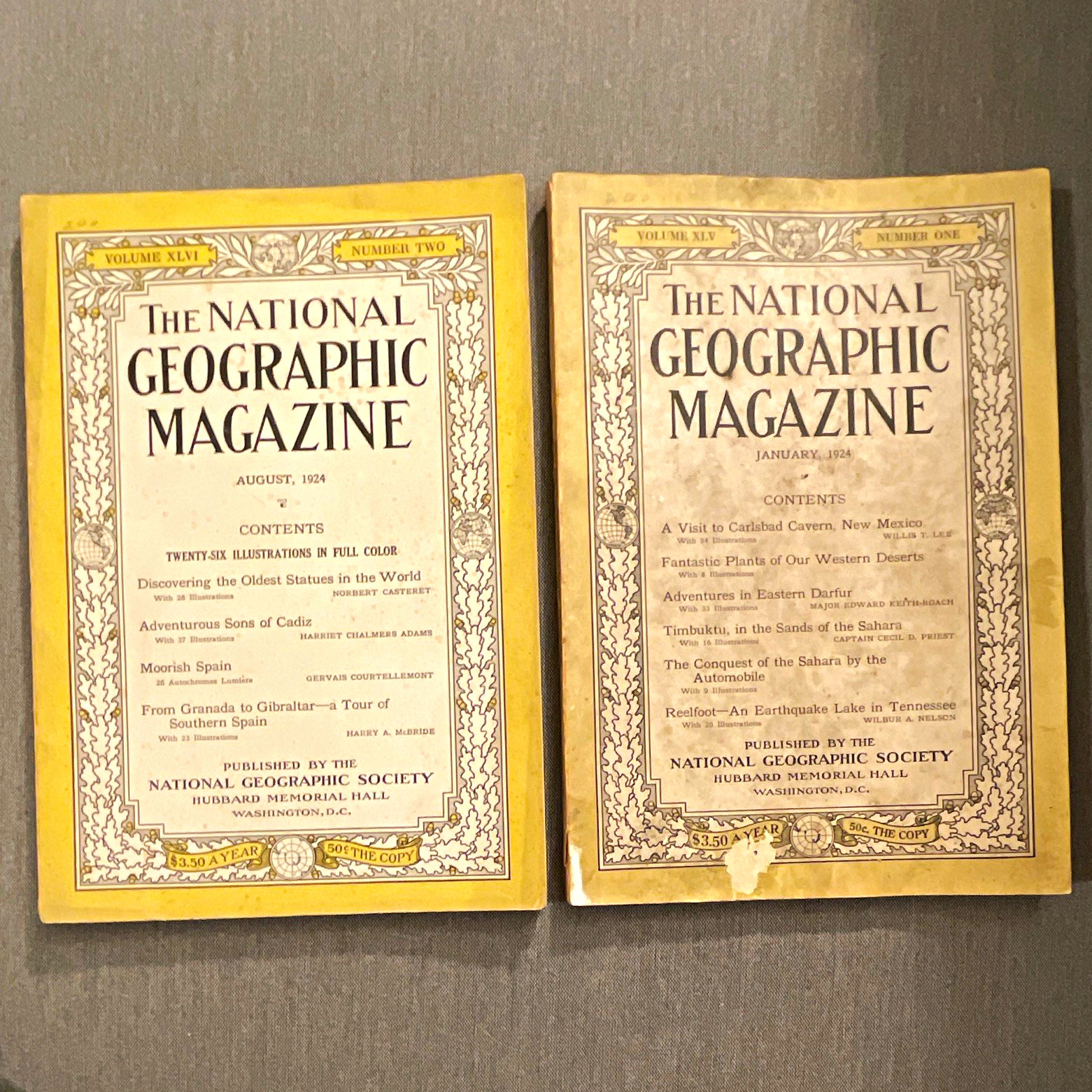 National Geographic Magazine Jan & Aug 1924 Illustrated Travel & Geography