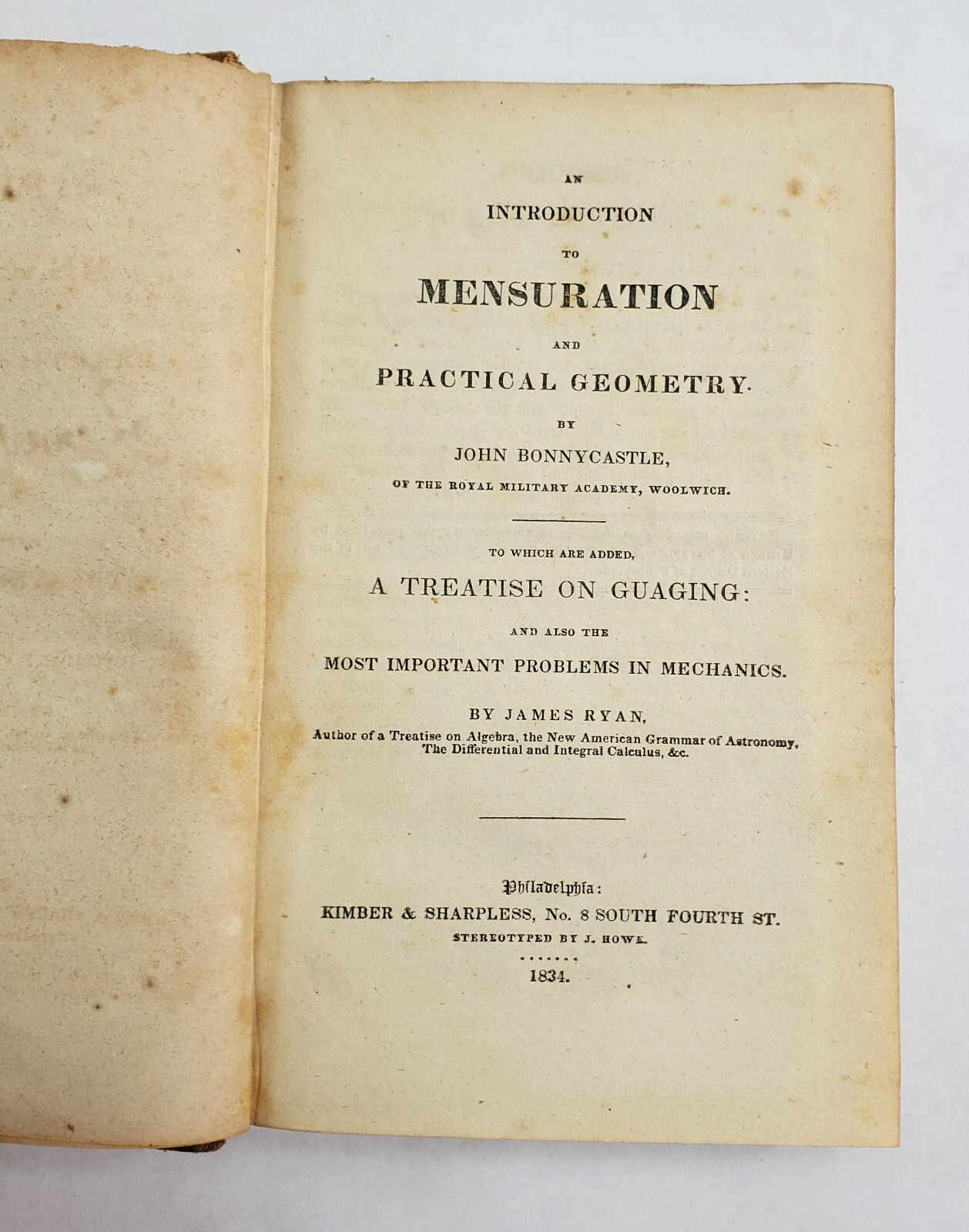 1834 An Introduction to Mensuration and Practical Geometry by John Bonnycastle