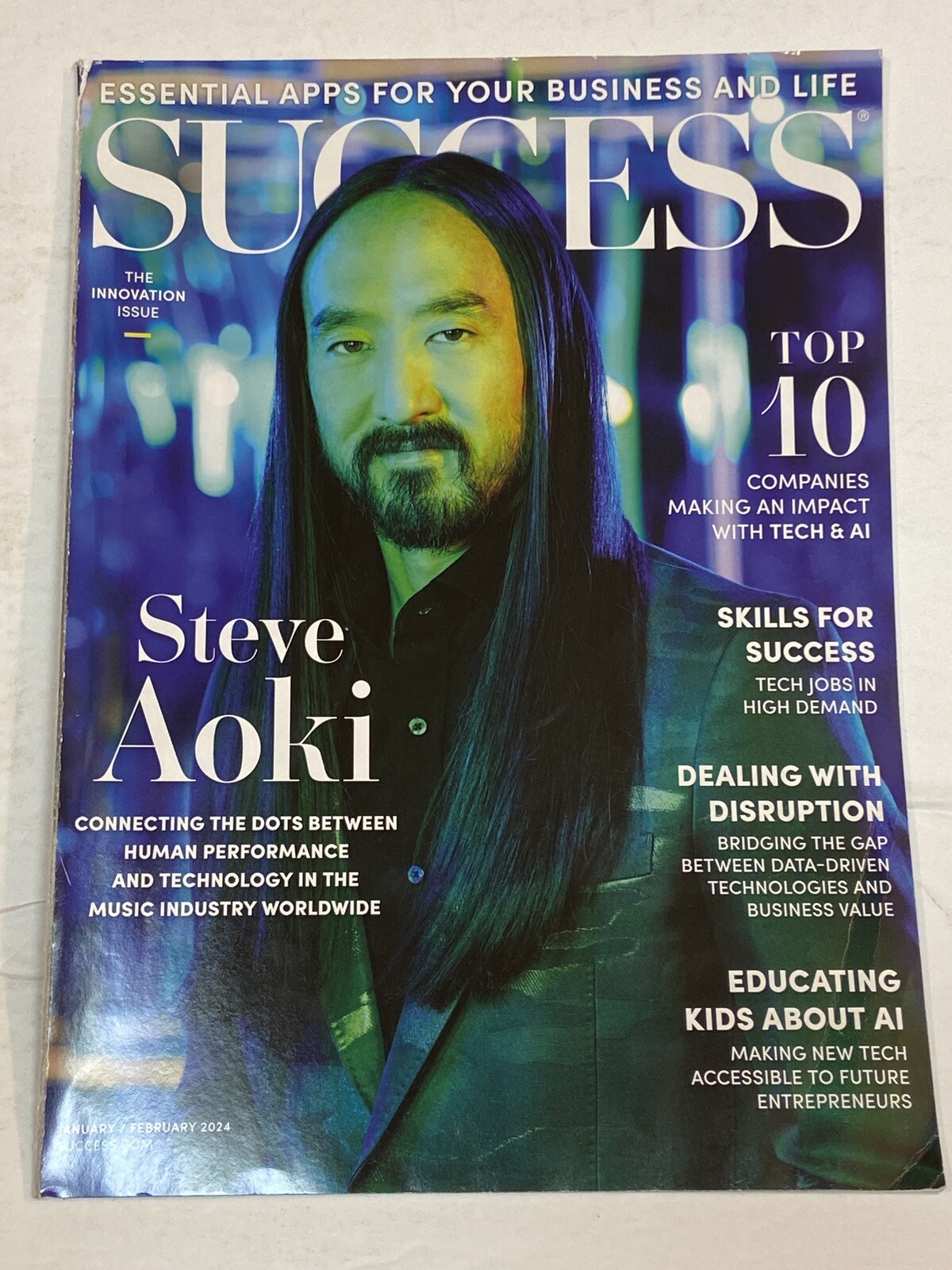 Success Magazine Jan Feb 2024 Steve Aoki AI Apps Tech Business Life Entrepreneur