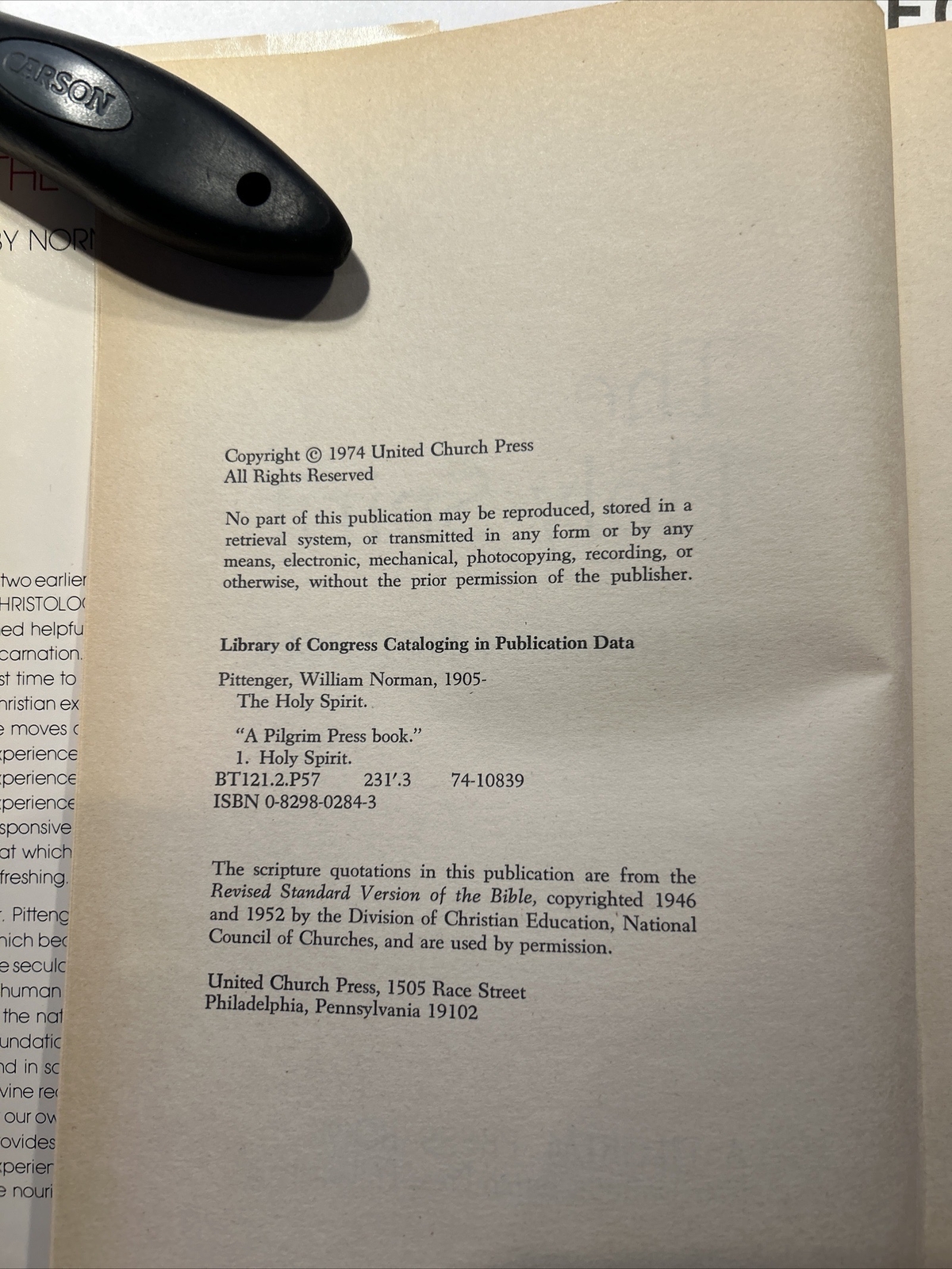 The Holy Spirit – Norman Pittenger – 1974 – 128 pages – Hardcover – Vintage