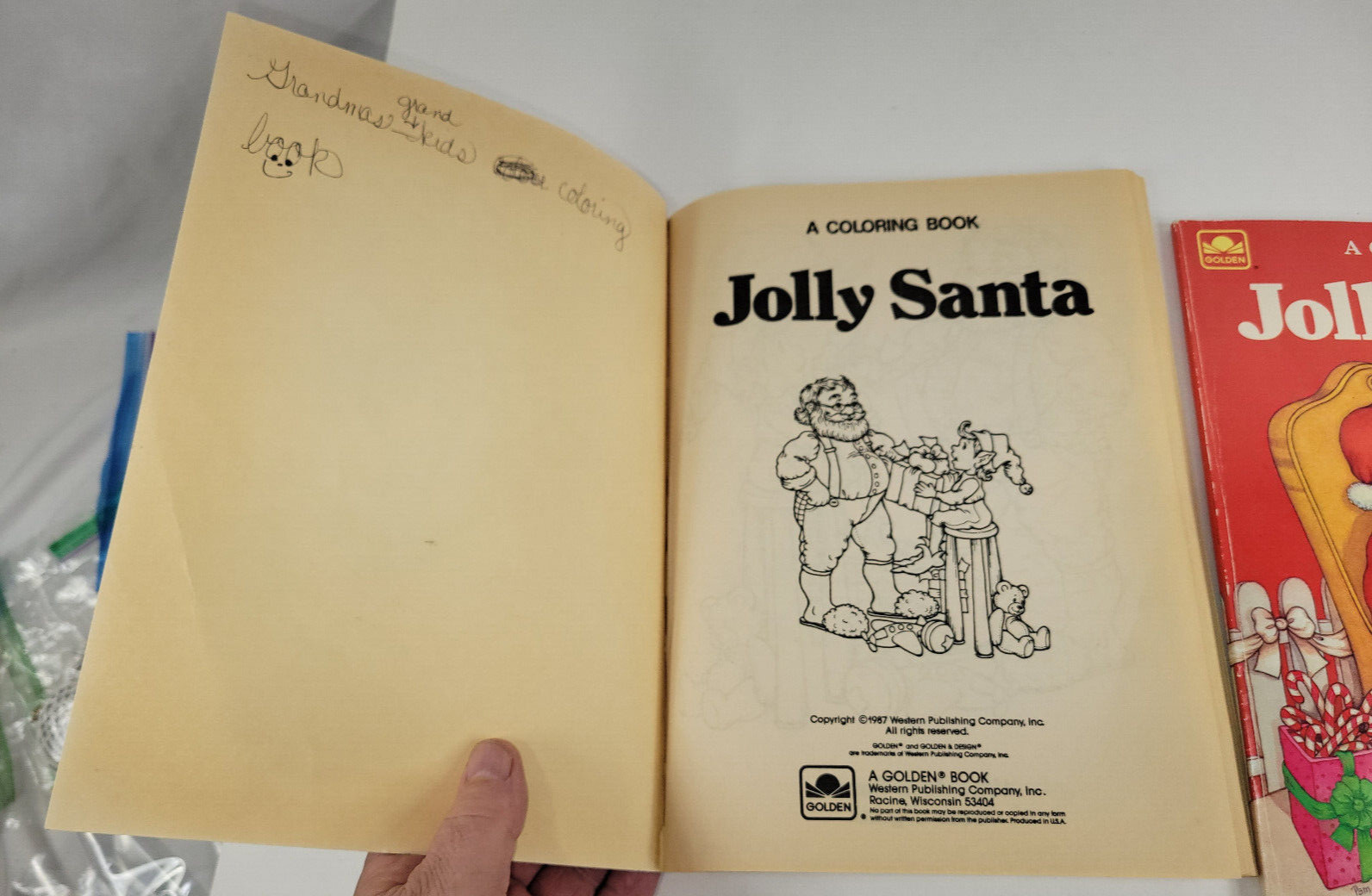 (2) 1987 Golden Jolly Santa A Coloring Books 96 Pages Unmarked