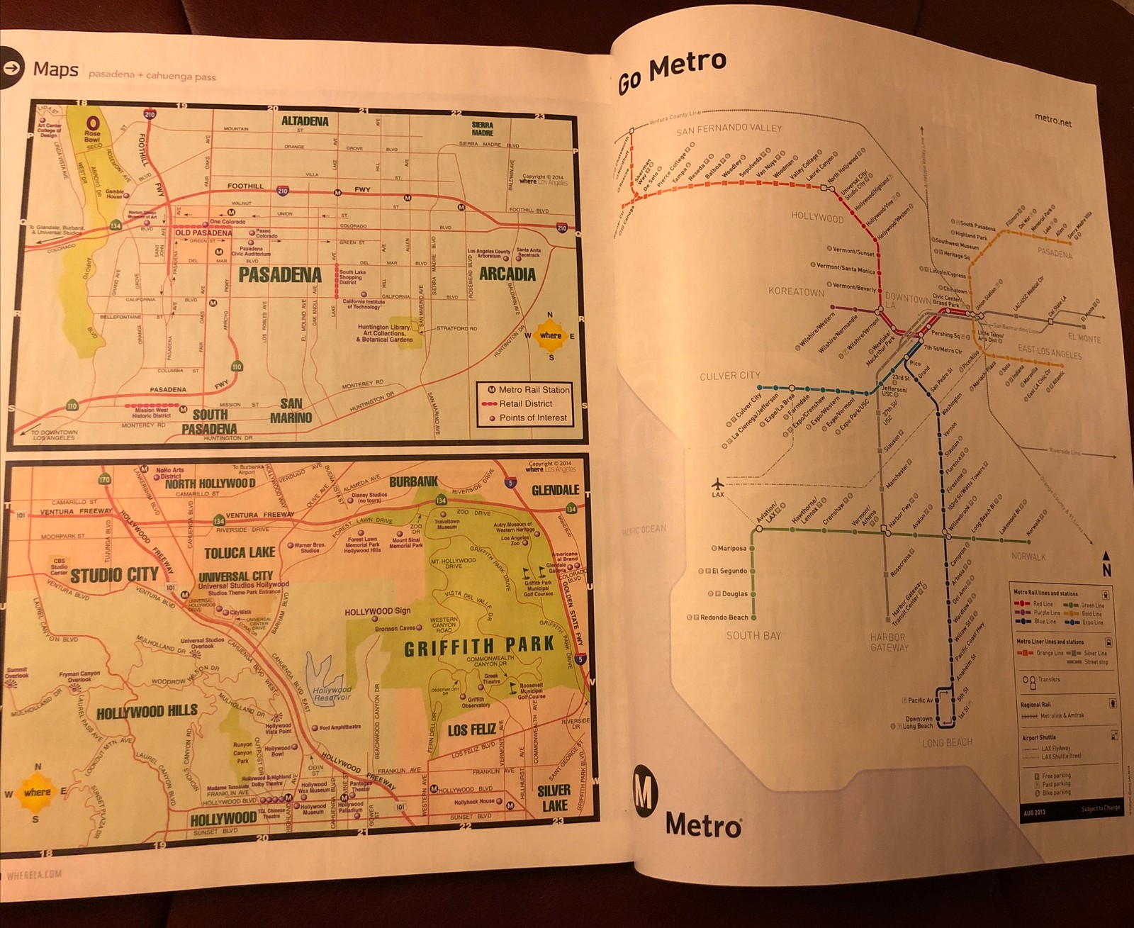 Los Angeles CA WHERE magazine 112 pages May 2014 edition Dine Shop Arts & Maps