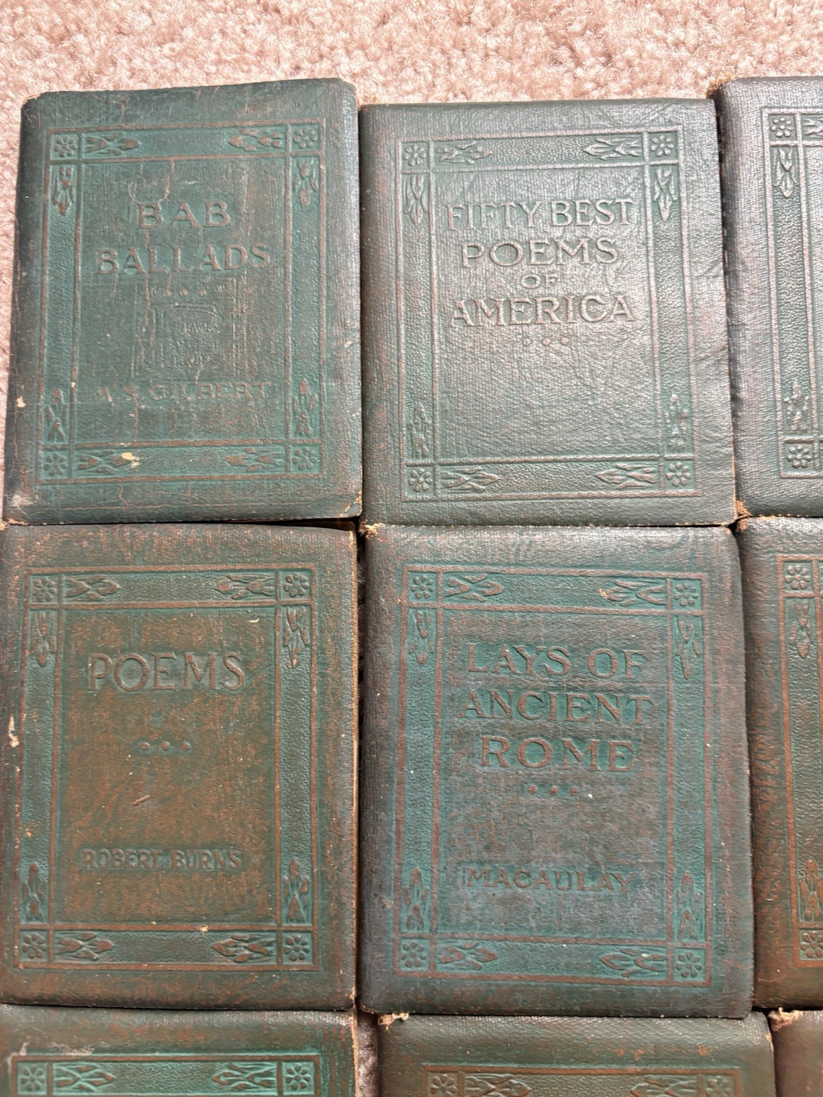 26 Antique Little Leather Library Mini Books Lot Wilde Dickens Stevenson