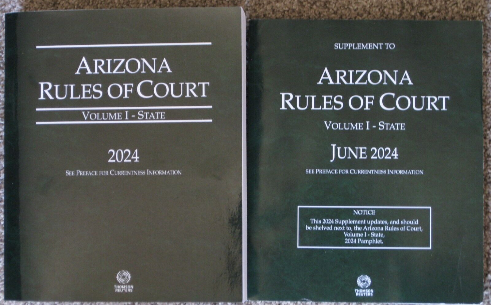Arizona Rules of Court Volume 1 State + Supplement 2024 Law Thomson Reuters