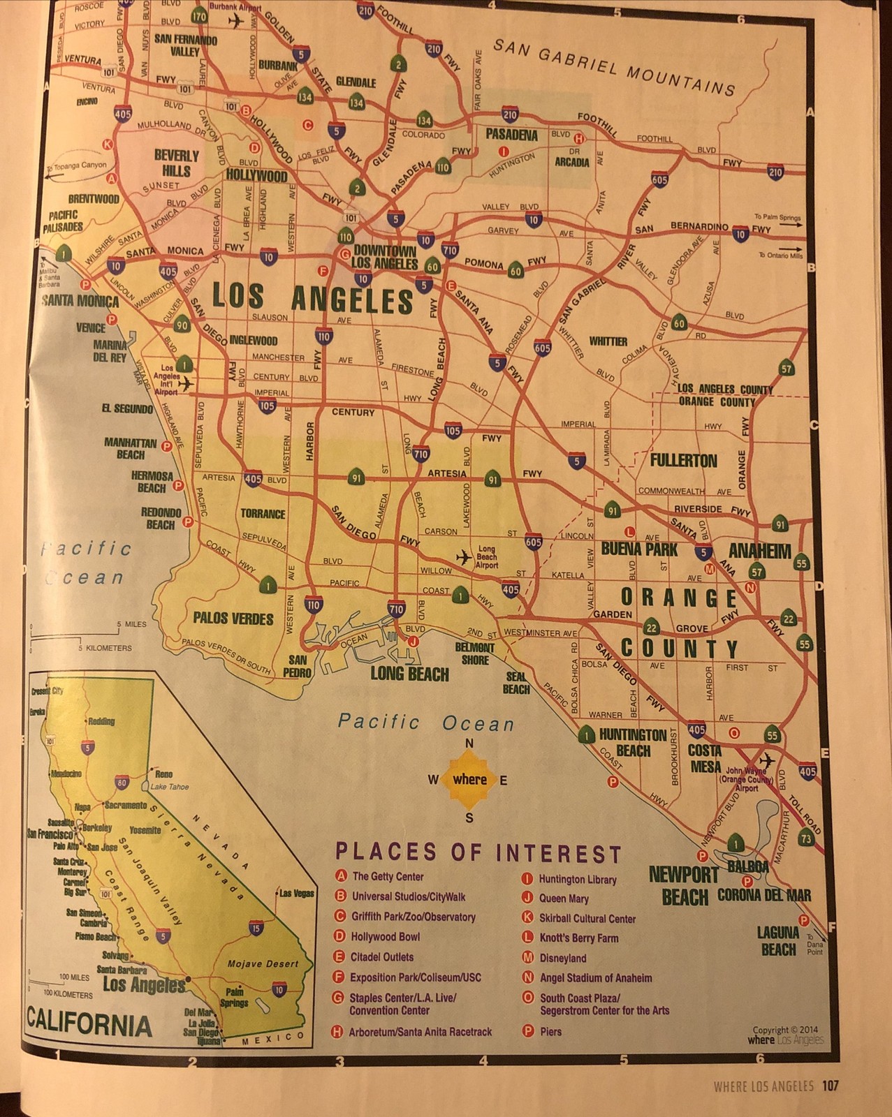 Los Angeles CA WHERE magazine 112 pages May 2014 edition Dine Shop Arts & Maps