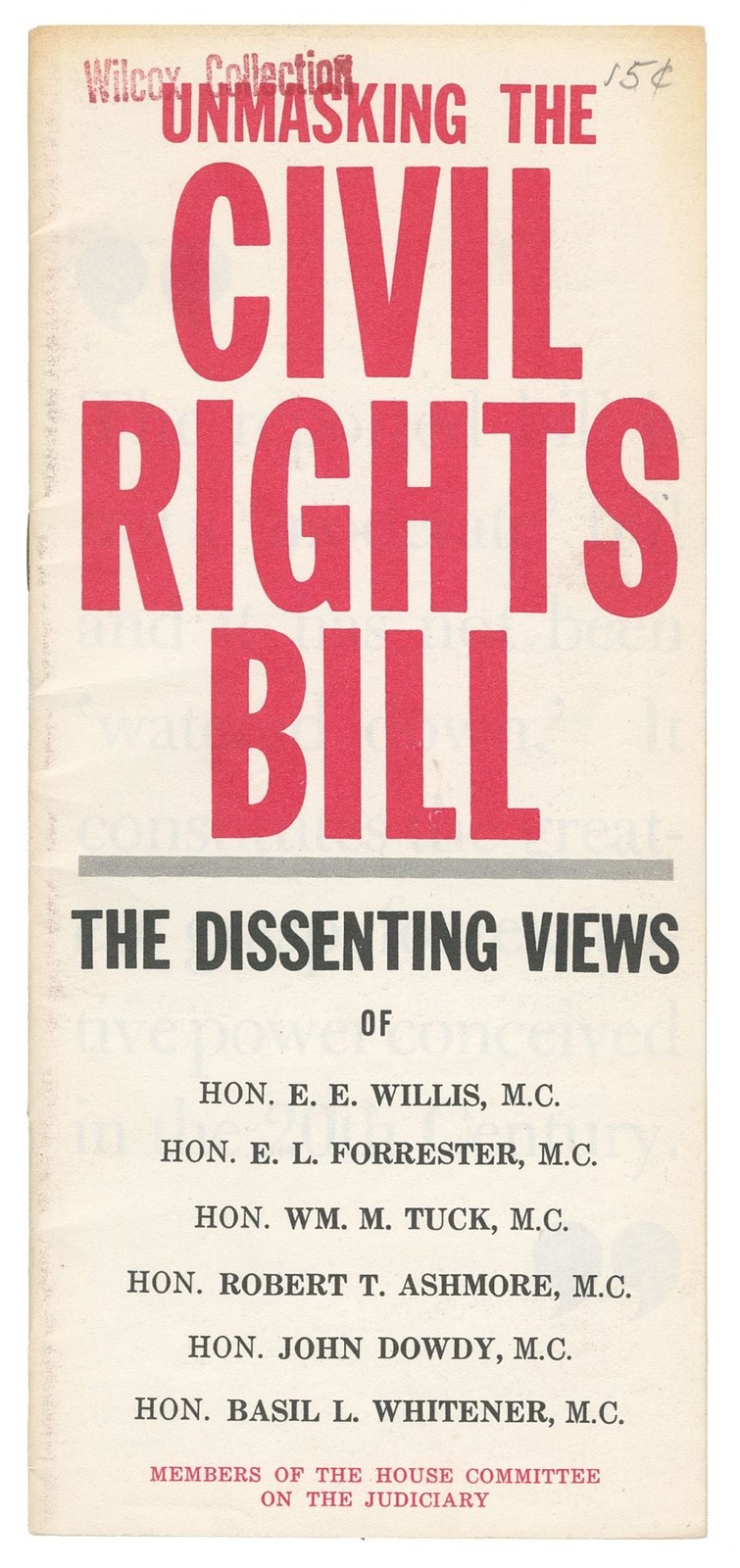 The Coordinating Committee / Unmasking the Civil Rights Bill The Dissenting 1st