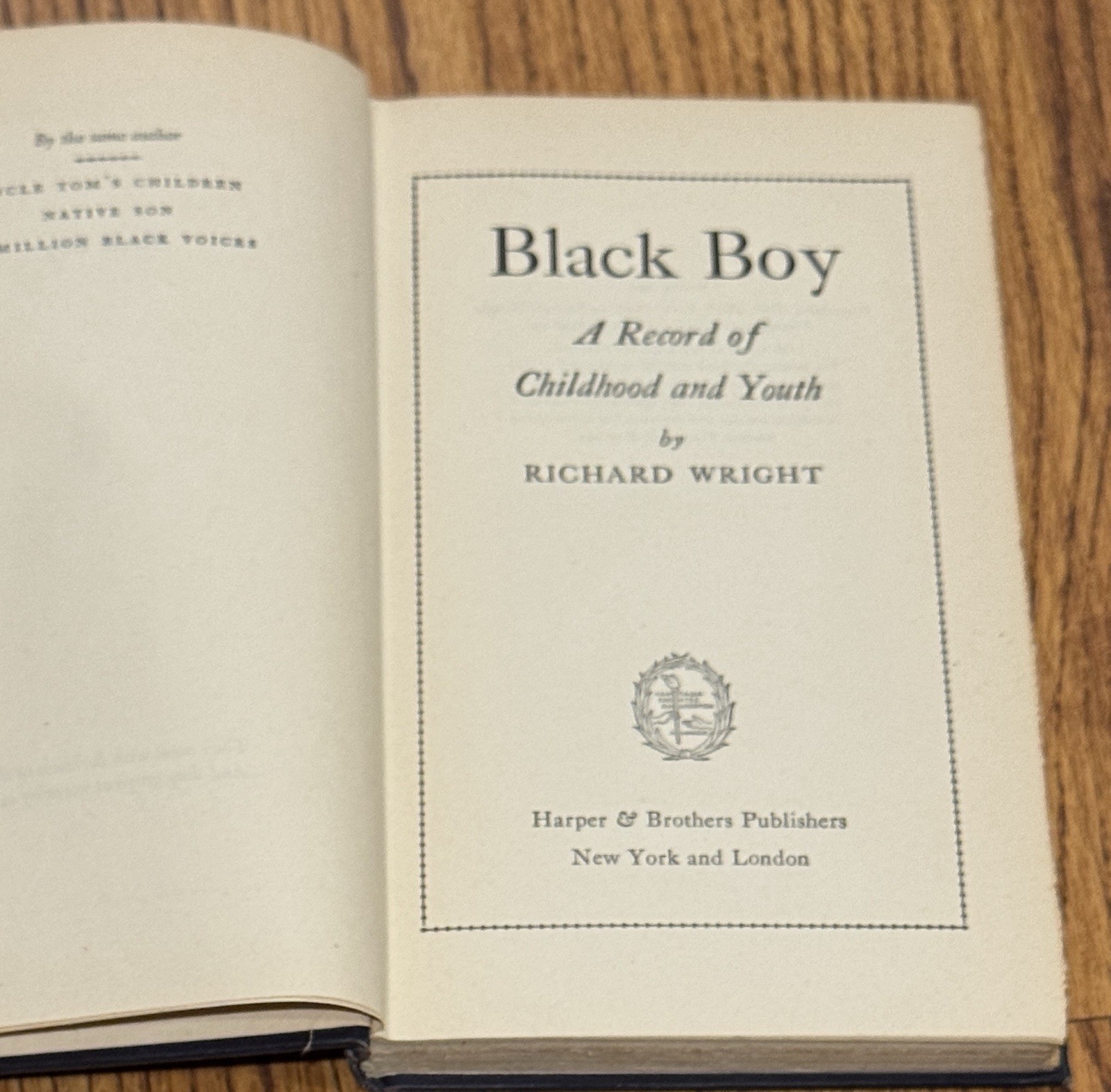 1945 Black Boy by Richard Wright 1945 HC No Markings