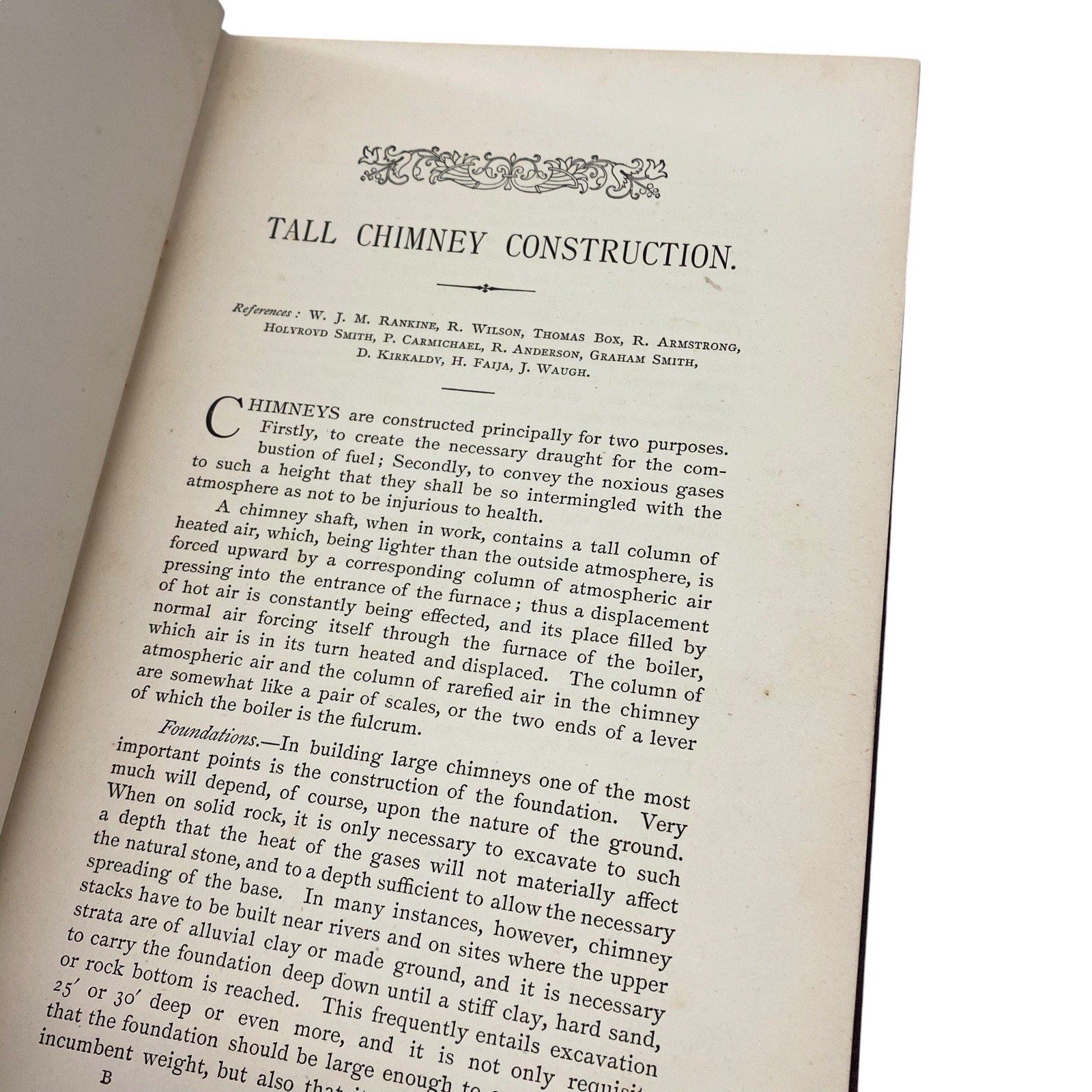 Antique Tall Chimney Construction Hard Cover Book 1885 Bancroft 9 Plates Rare