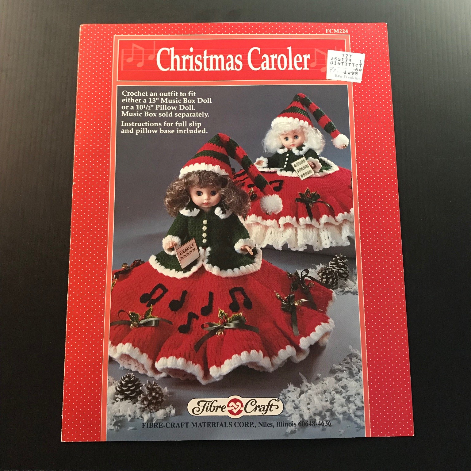 Christmas Caroler Crochet Pattern Fibre-Craft Doll Outfit FCM224