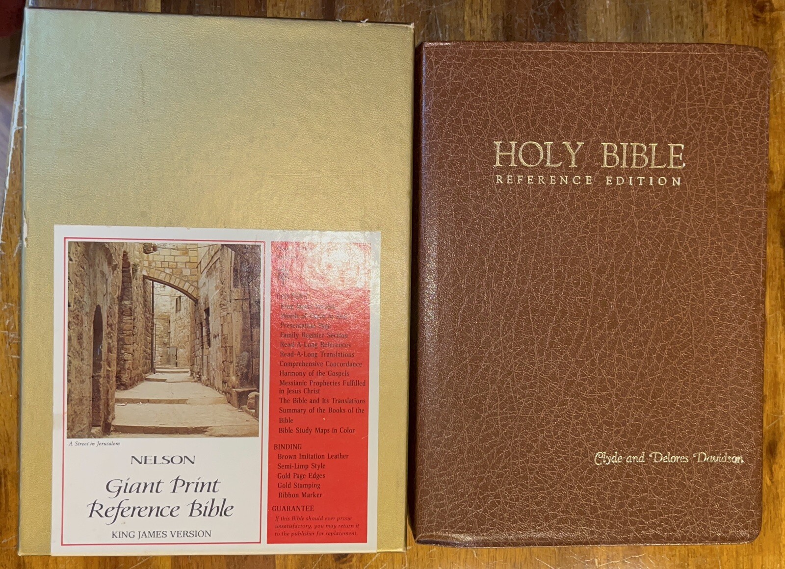 1976 KJV Giant Print Reference Bible 555BR Brown Imitation Leather