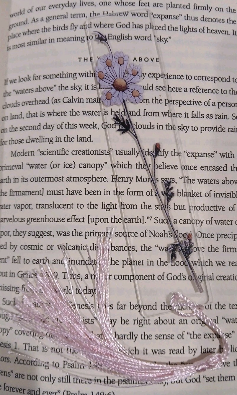 Flowers Bookmark with Tassel – Acrylic – Size Is 5.1″ X 1.8″ – New – Fast Ship