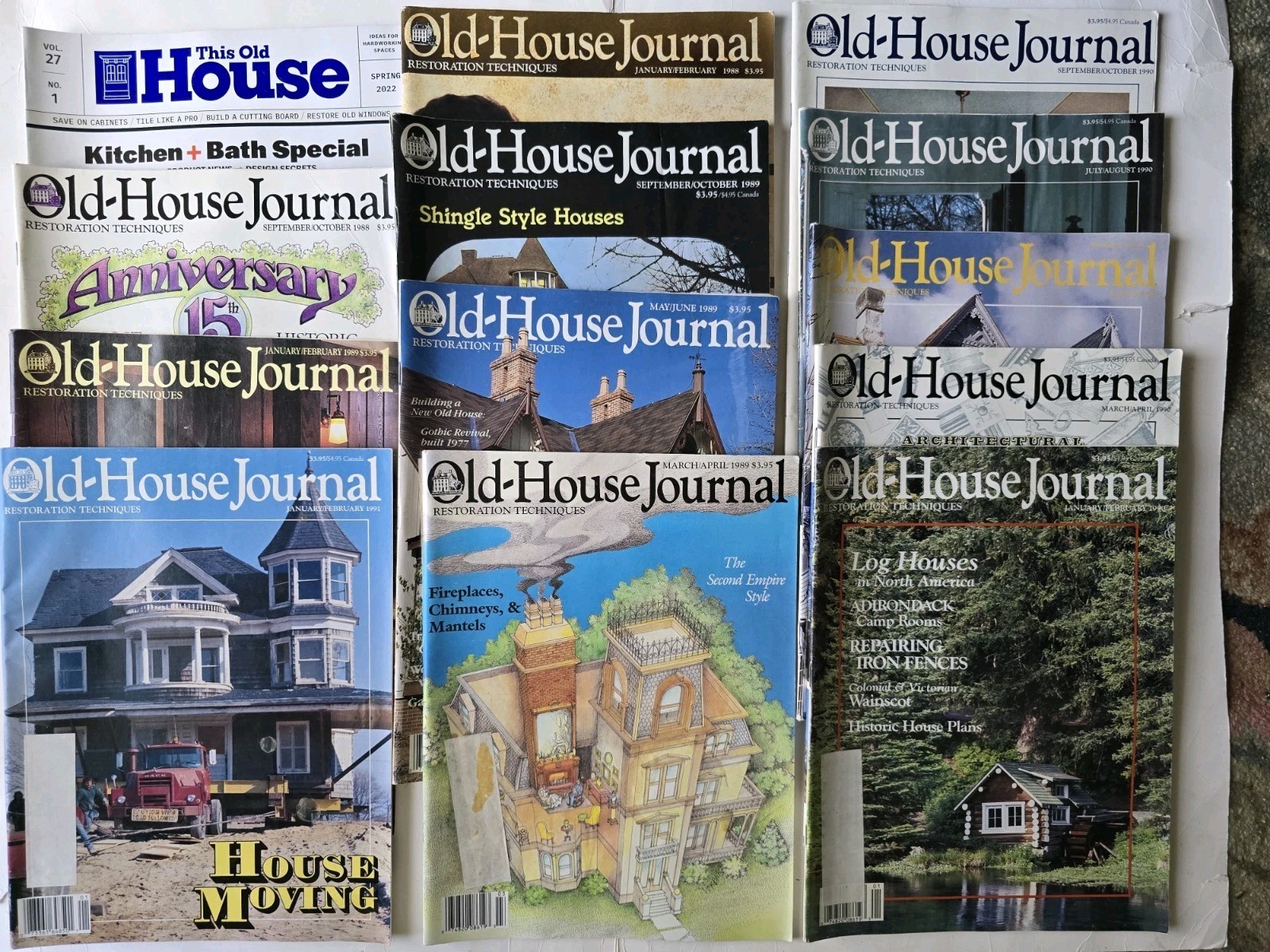 13 LOT Old House Journal Magazine PORCHES 1988 1989 1990 1991 2022 Bathrooms