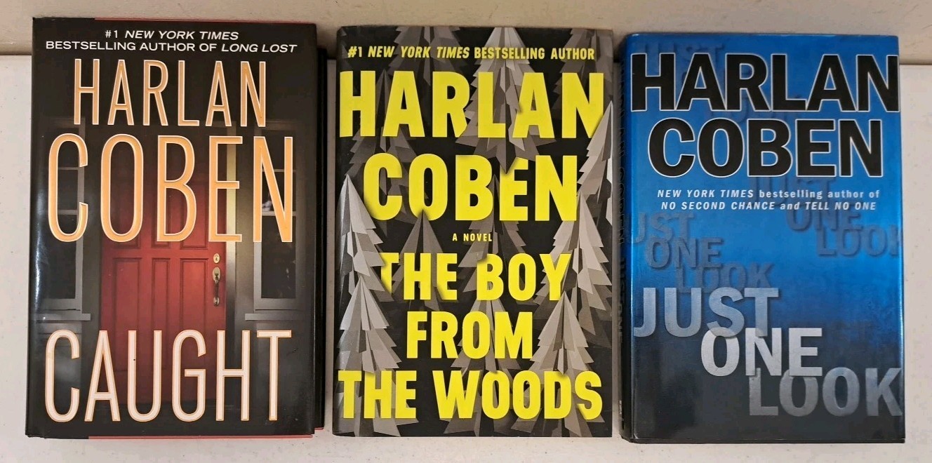 3 Harlan Coben 1st Edition HCDJs-Just One Look-Caught-Etc