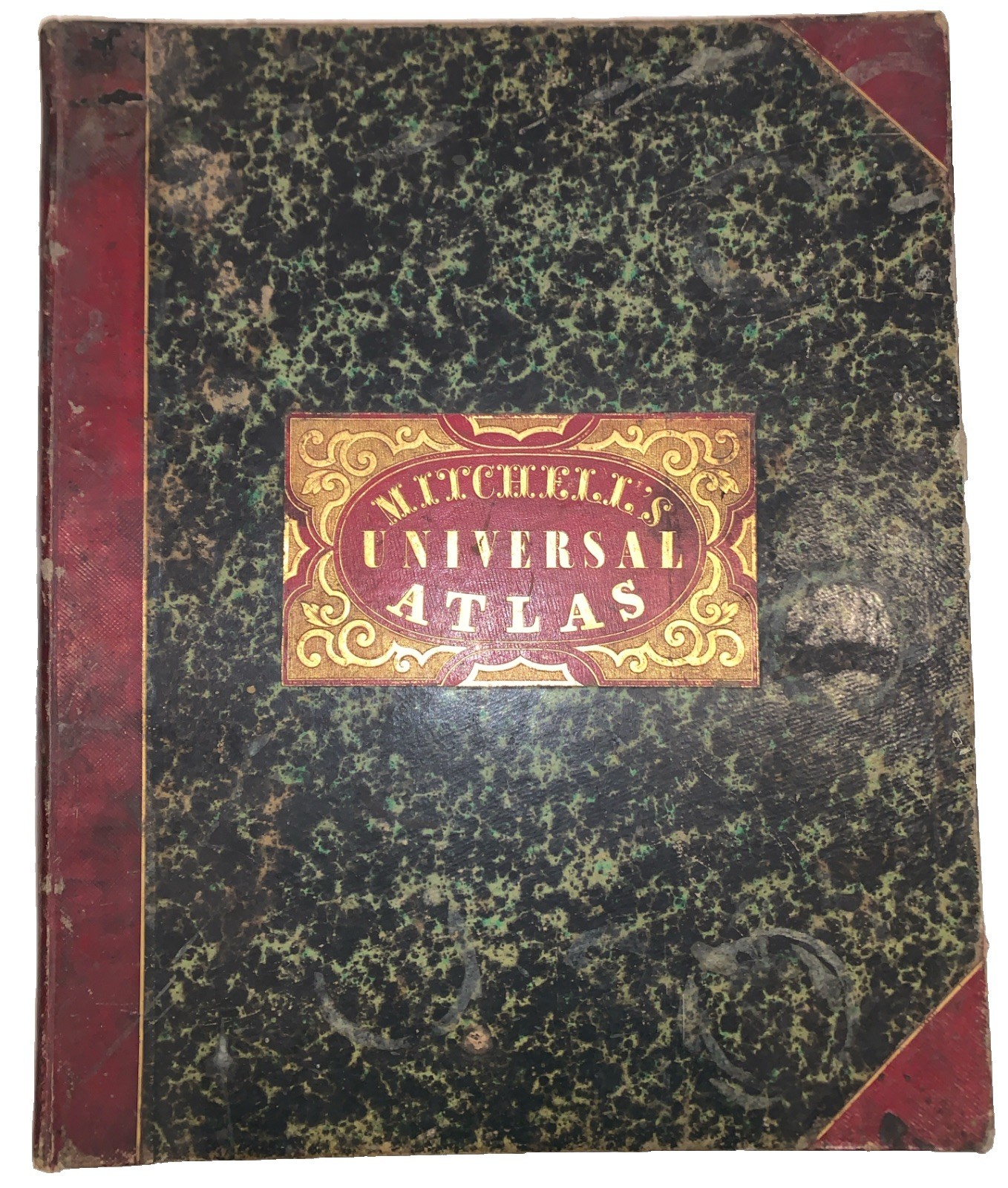 1852, MITCHELL, A NEW UNIVERSAL ATLAS, 73 HAND-COLORED MAPS, CARTOGRAPHY, FOLIO