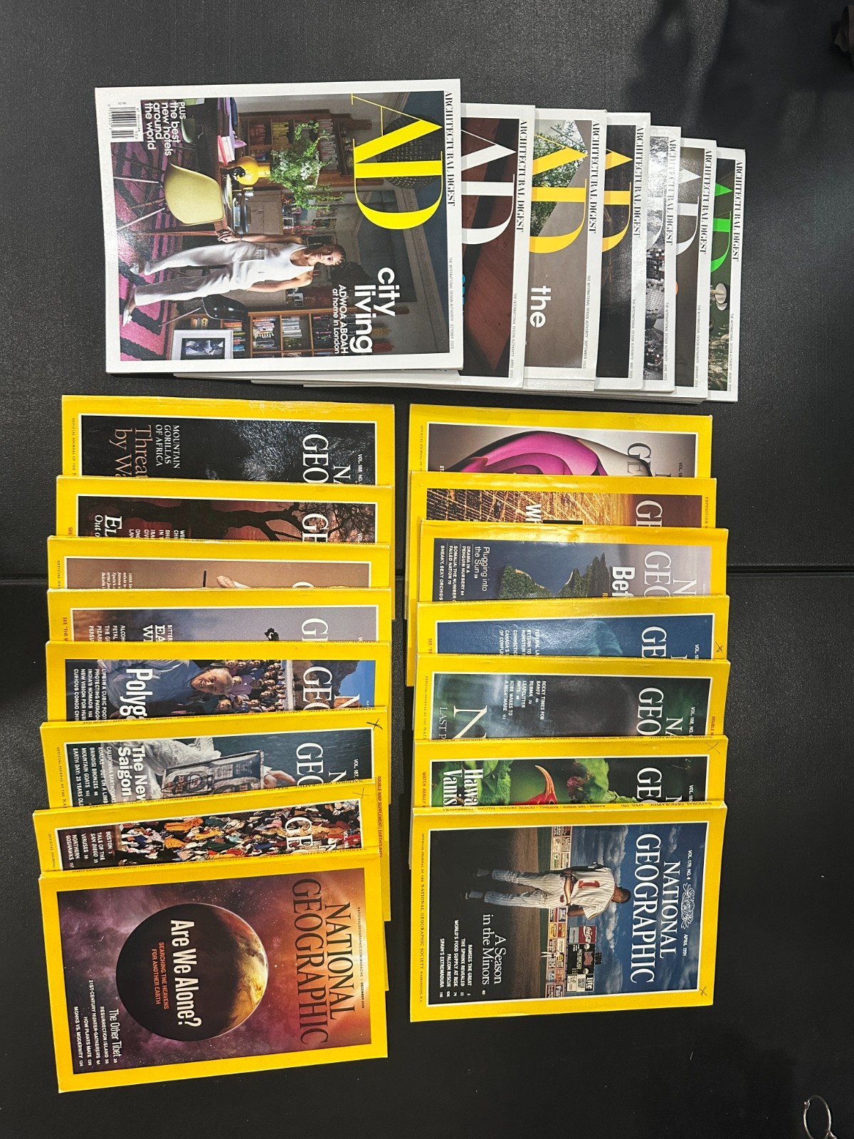 Architectural Digest & National Graphic Magazine LOT of 22 (7 AD and 15 NATGEO)