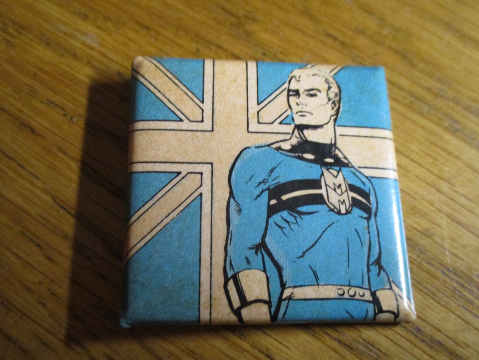 very rare eclipse comics alan moore miracleman /marvel man badge pin