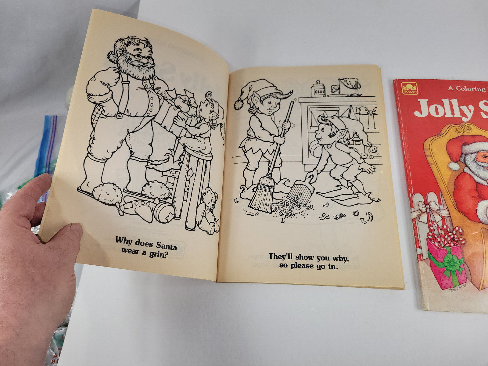(2) 1987 Golden Jolly Santa A Coloring Books 96 Pages Unmarked