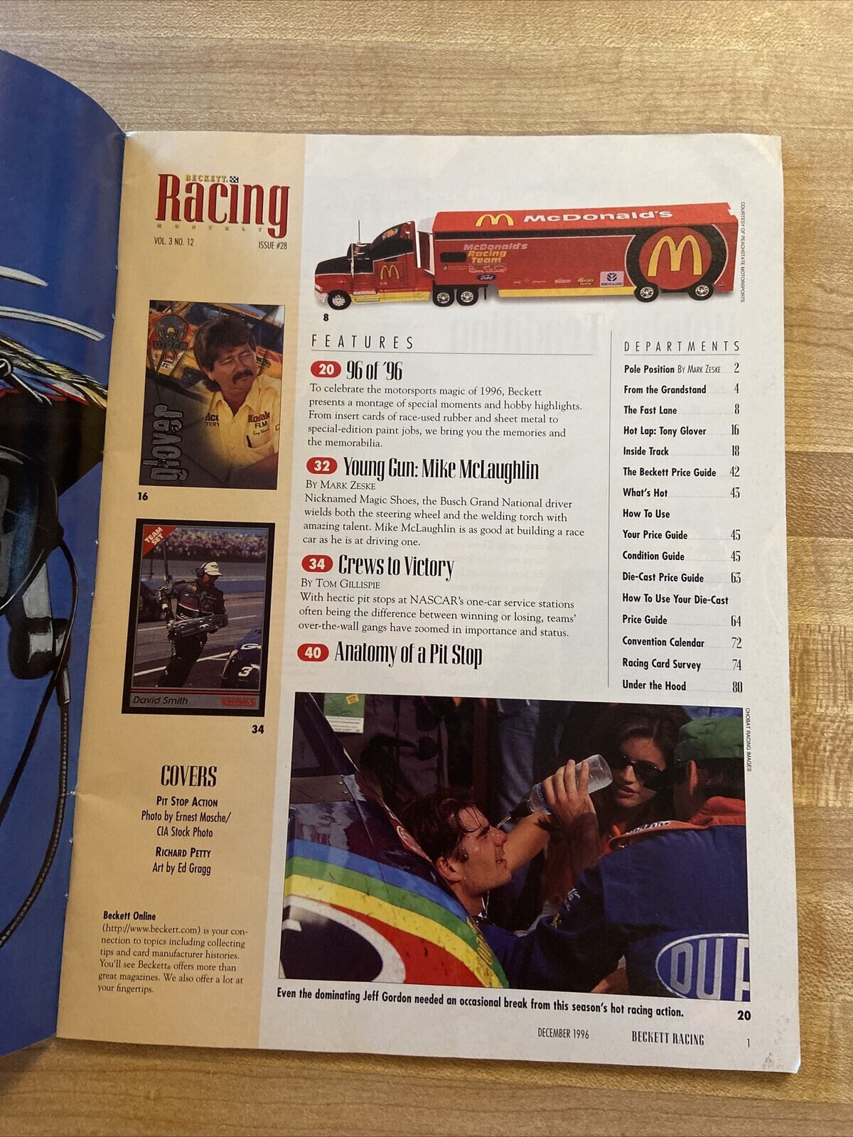 BECKTT RACING MAGAZINE DECEMBER 1996 ISSUE 28, PETTY, GORDON, NEW $5.99