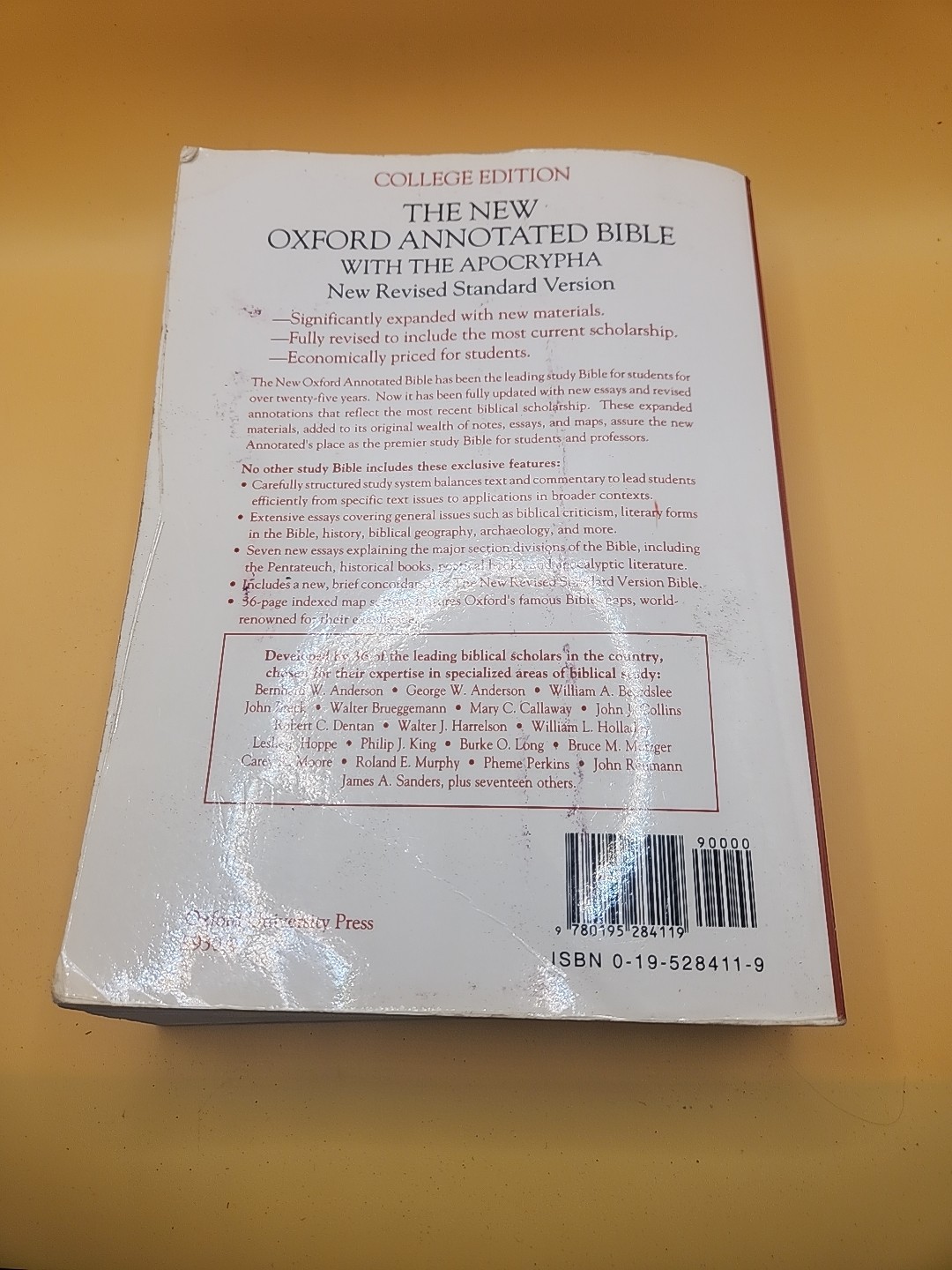 New Oxford Annotated Bible with Apocrypha 1994, College Edition Study Bible, PB