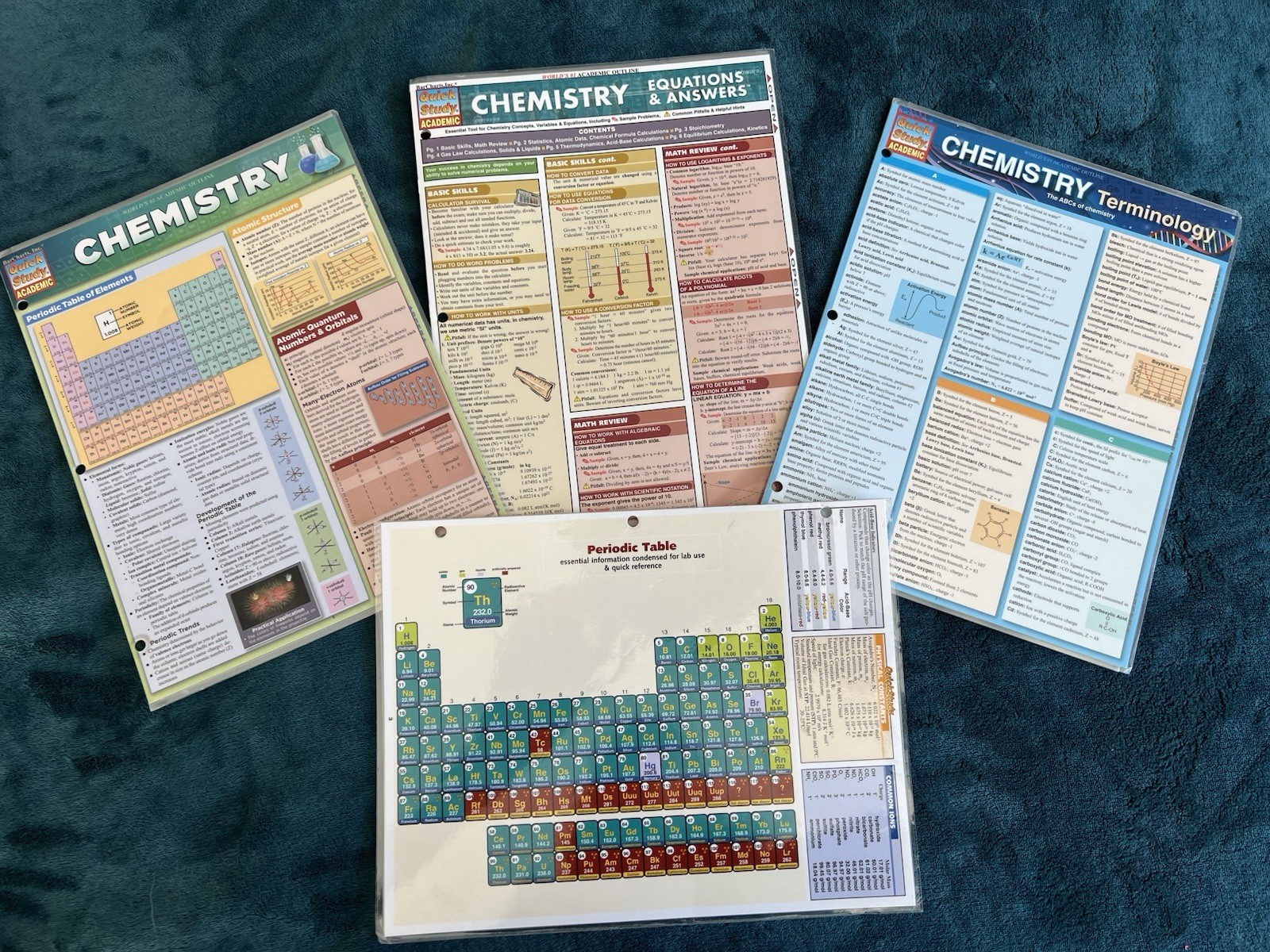 BarCharts.Inc. Quick Study 3 Ring Laminated Academic Outline CHEMISTRY LOT