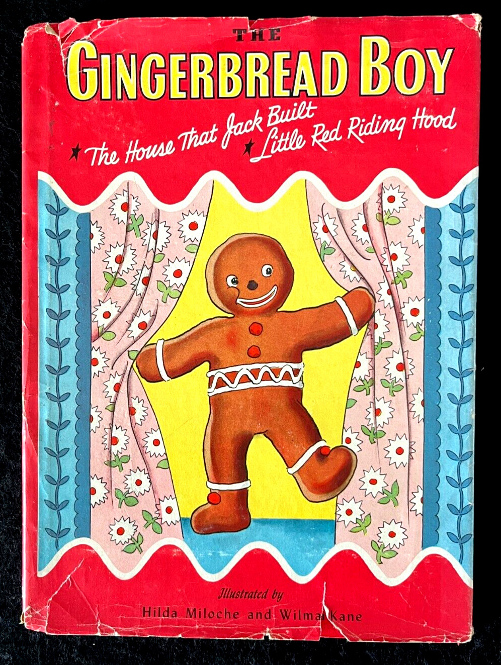 THE GINGERBREAD BOY, RED RIDING HOOD ~ vintage HB DJ Whitman Book, Miloche, Kane