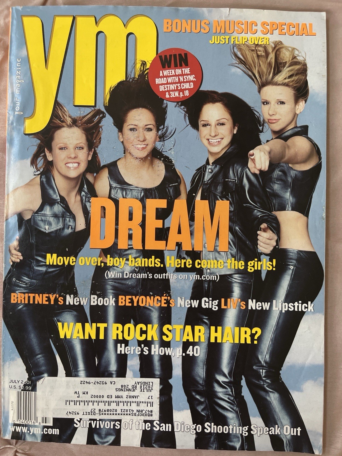 Vintage YM Magazine July 2001 Rare DREAM BBMak Flip Cover Britney O-Town Y2K