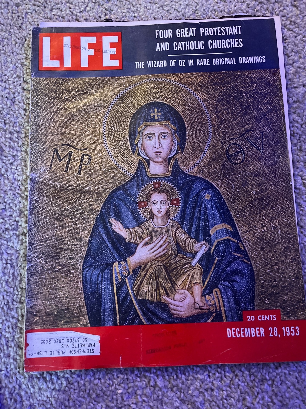Life Magazine, Dec 28, 1953 Great Churches/ Wizard of Oz