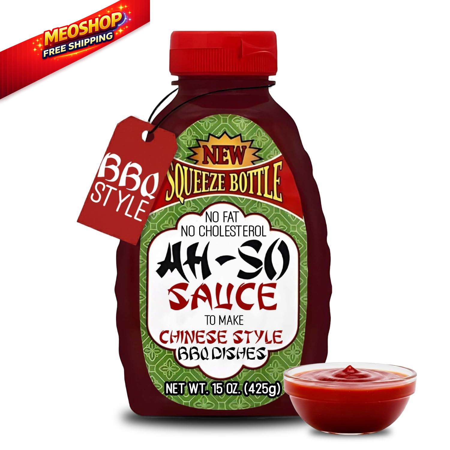 Ah-So Chinese-Style BBQ Sauce, Red Rib 15 oz Squeeze 15 Ounce (Pack of 1)