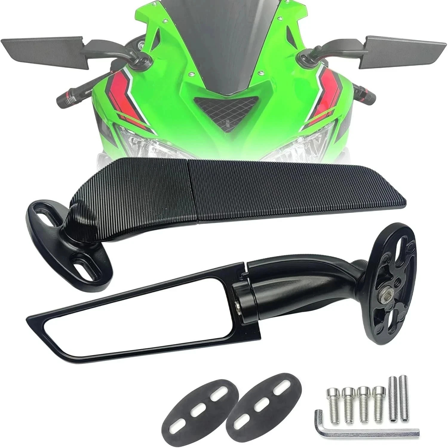 Motorcycle Mirrors Rearview Stealth Mirrors for 2025 Ninja 500 400 650 30