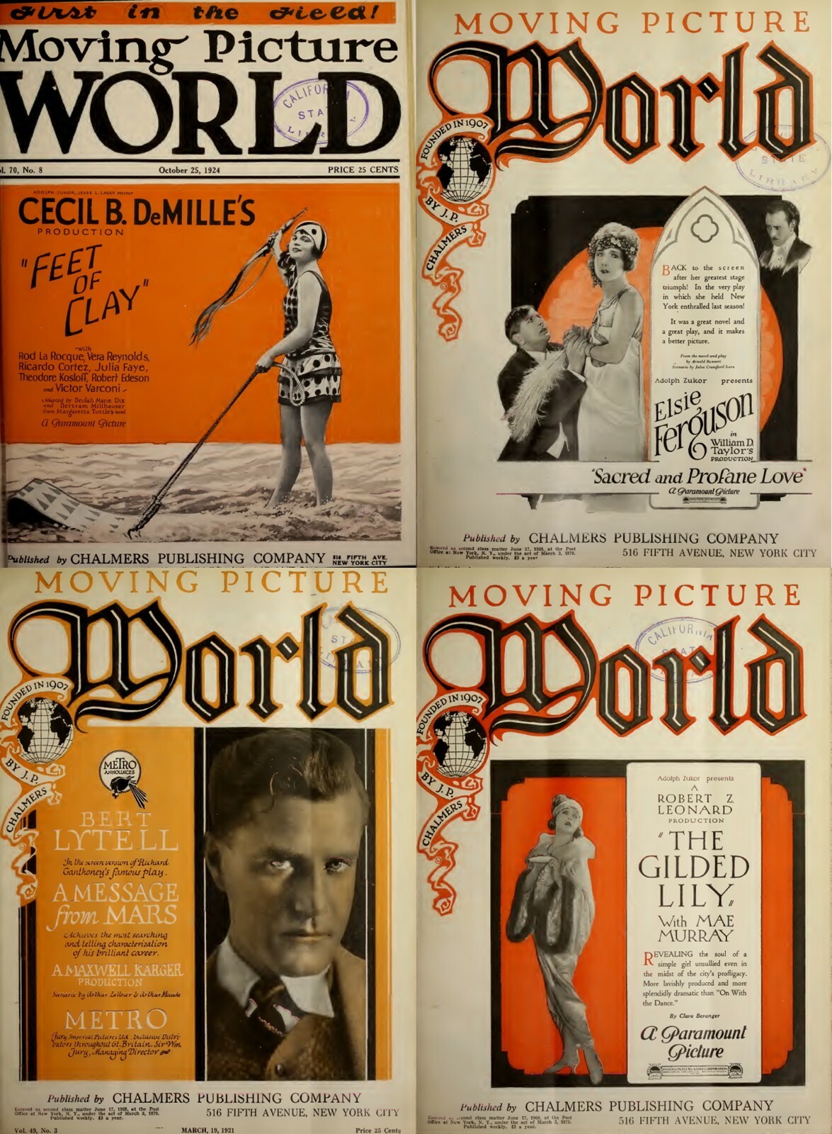 208 Old Rare Issues of Moving Picture World Magazines Vol.5 (1921-1924) on DVD