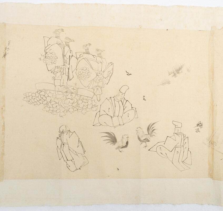 COLLECTION OF DELICATELY / 絵巻物画稿 Emakimono gako Scroll Draft Drawings