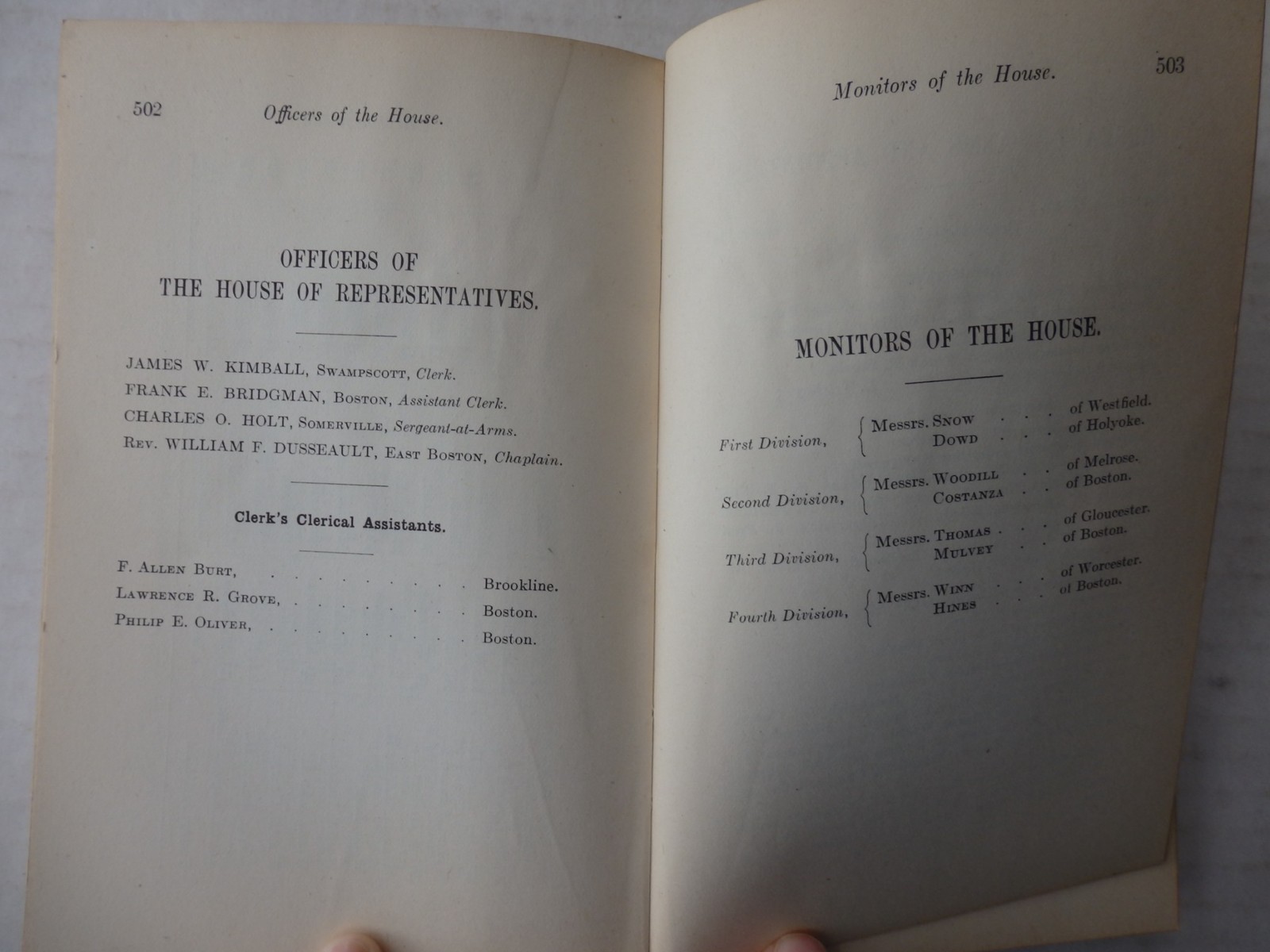 Manual for the General Court of Massachusetts 1921 Vintage HC 726 Pages
