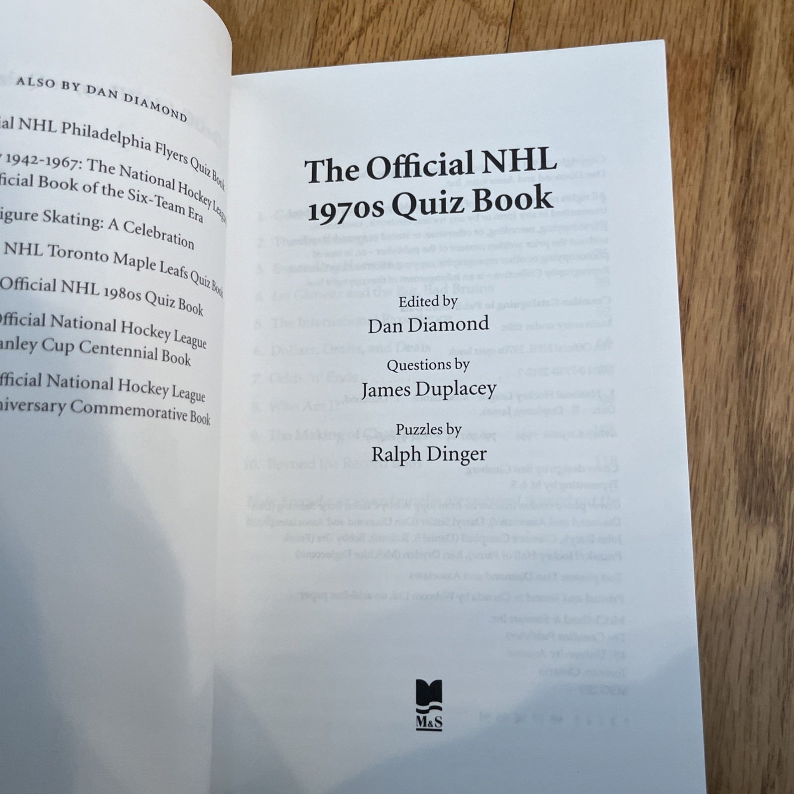 The Official NHL 1970s Quiz Book by Dan Diamond (1994) – Hockey Trivia Book