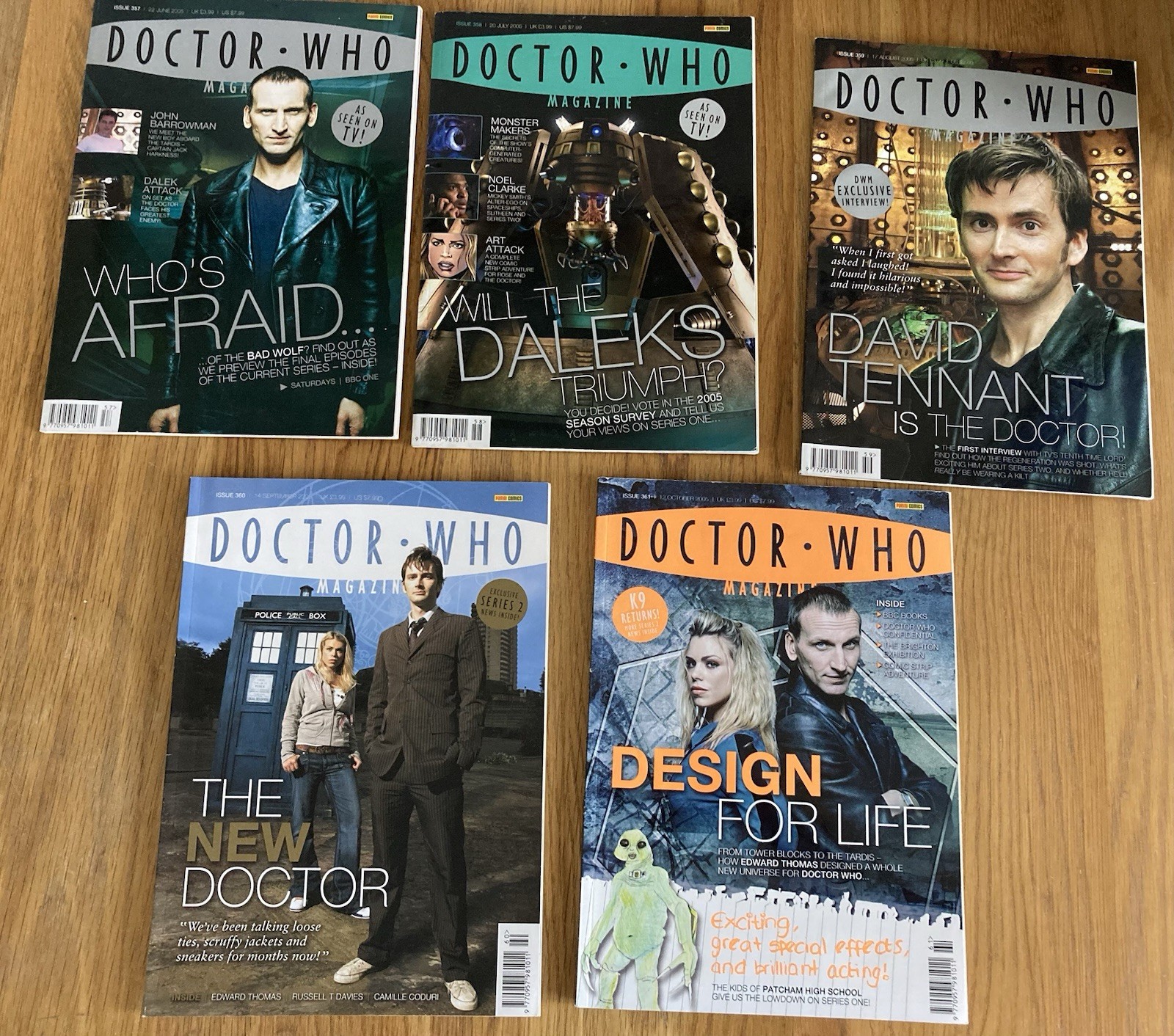 Doctor Who Magazine Bundle. 5 x Issue Run No’s 357,358,359,360,361. 2005 Lot