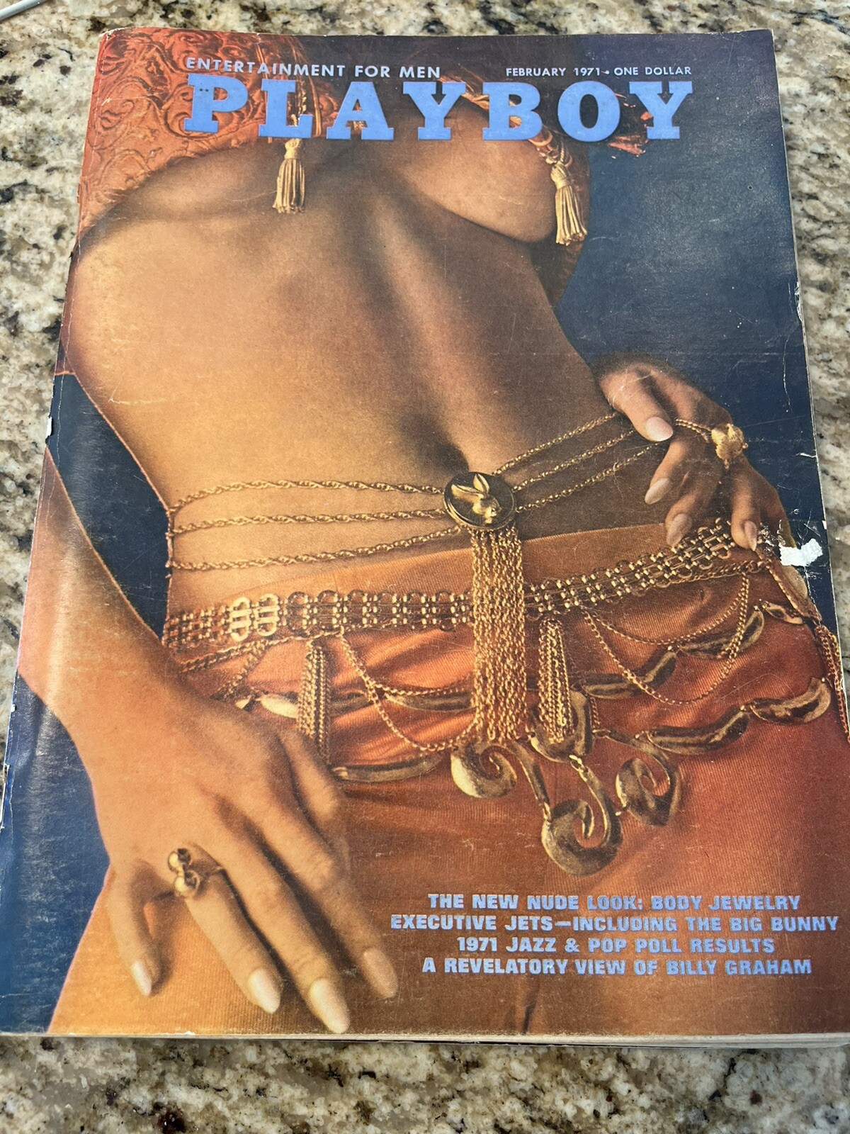 PLAYBOY MAGAZINE FEBRUARY 1971 ISSUE, WILLY REY,VARGAS,HENDRIX, VG