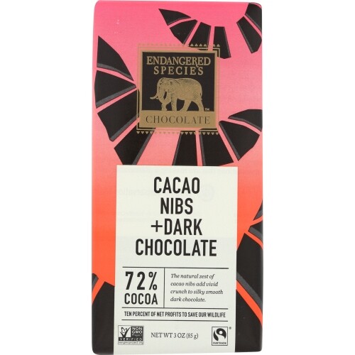 Choc Bar Bat Drk Intns 75% W N 3 Oz(Case Of 12) By Endangered Species