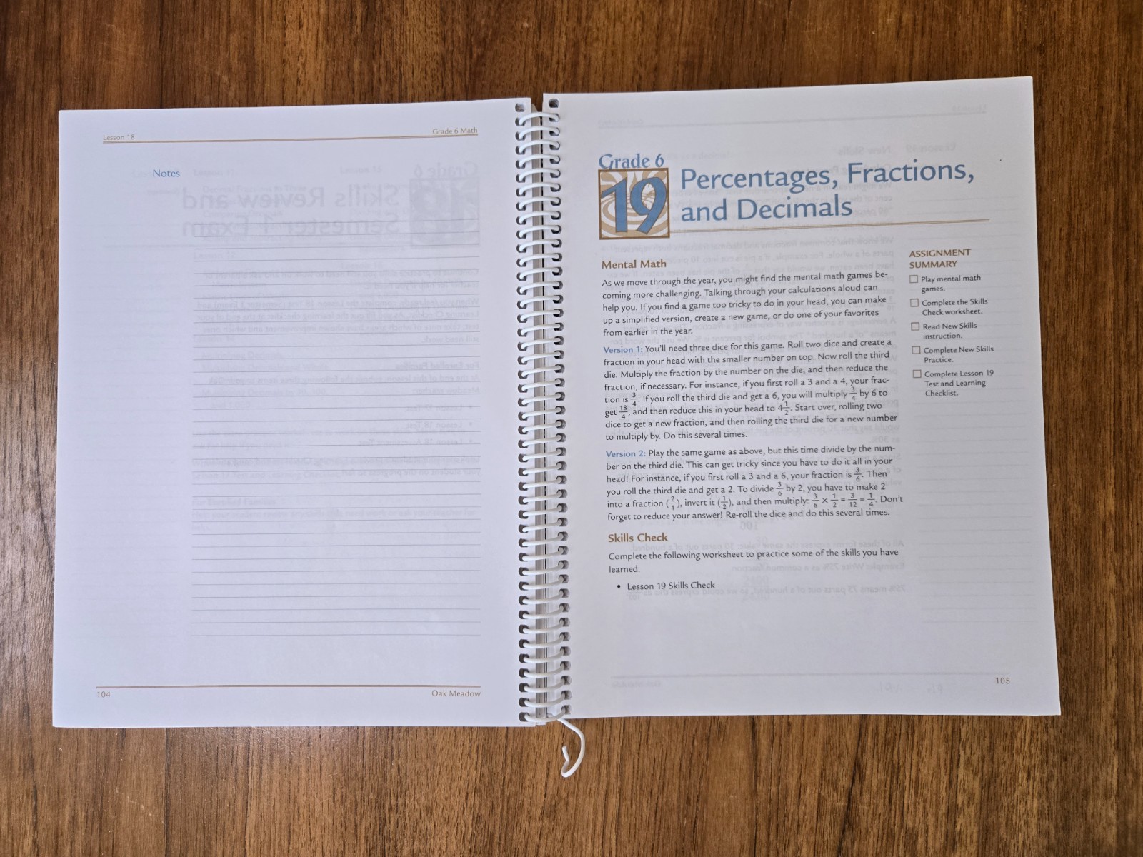 Oak Meadow Grade 6 English Coursebook & Manual Math Coursebook 2017 / 2018