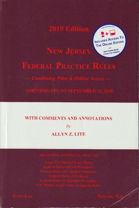 New Jersey Federal Practice Rules, 2019 Edition