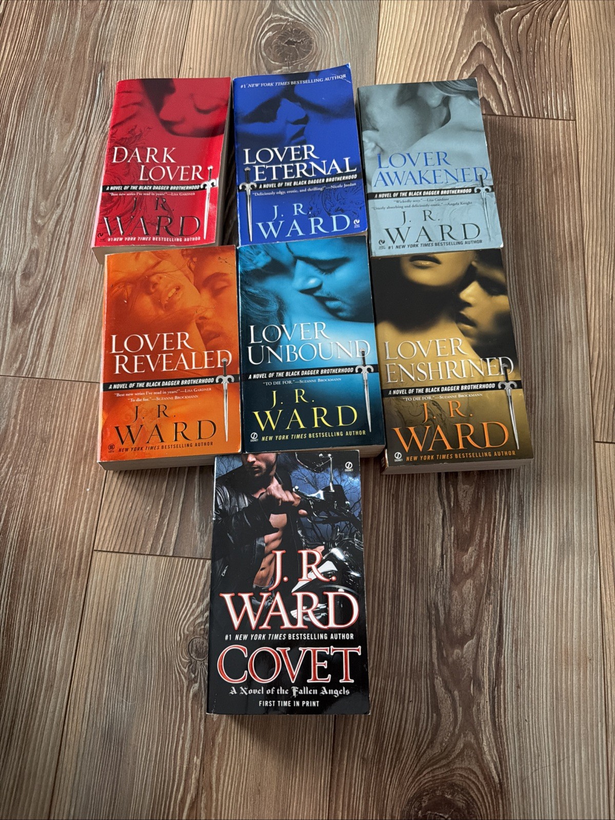J.R. Ward Black Dagger Brotherhood 1-6 + Covet From Fallen Angels Lot Paperback
