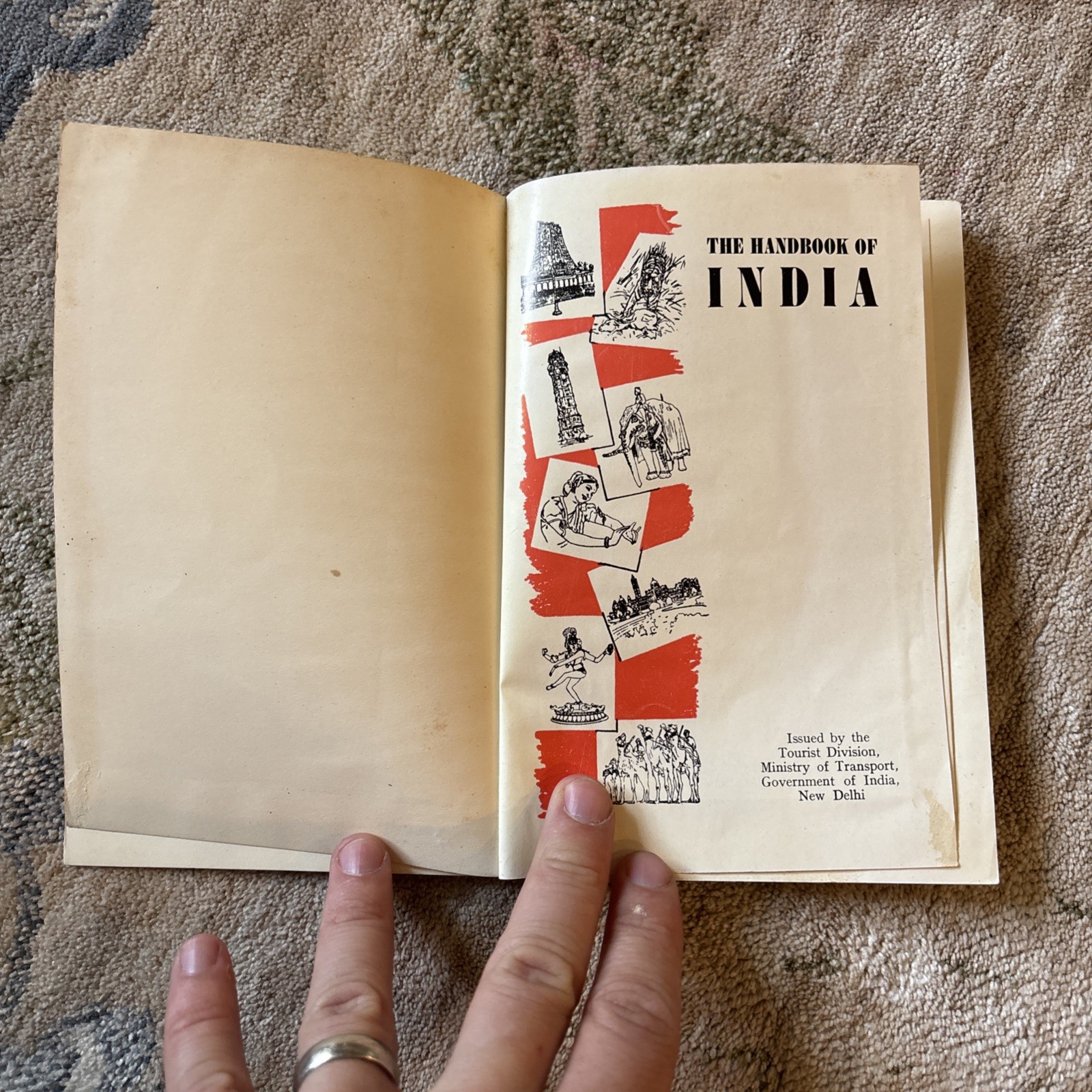 1956 The Handbook of India Govt of India Tourism Dept with Map